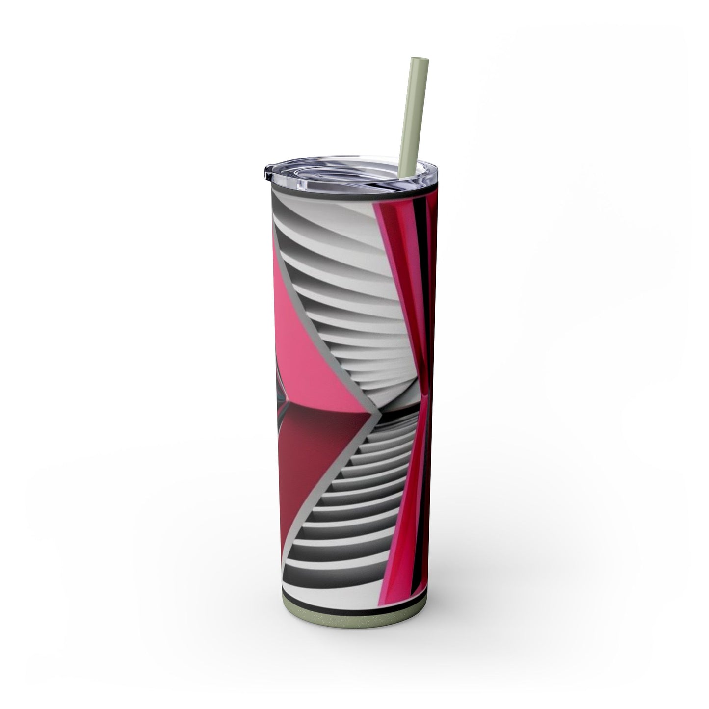 Optical Illusion Skinny Tumbler with Straw, 20oz