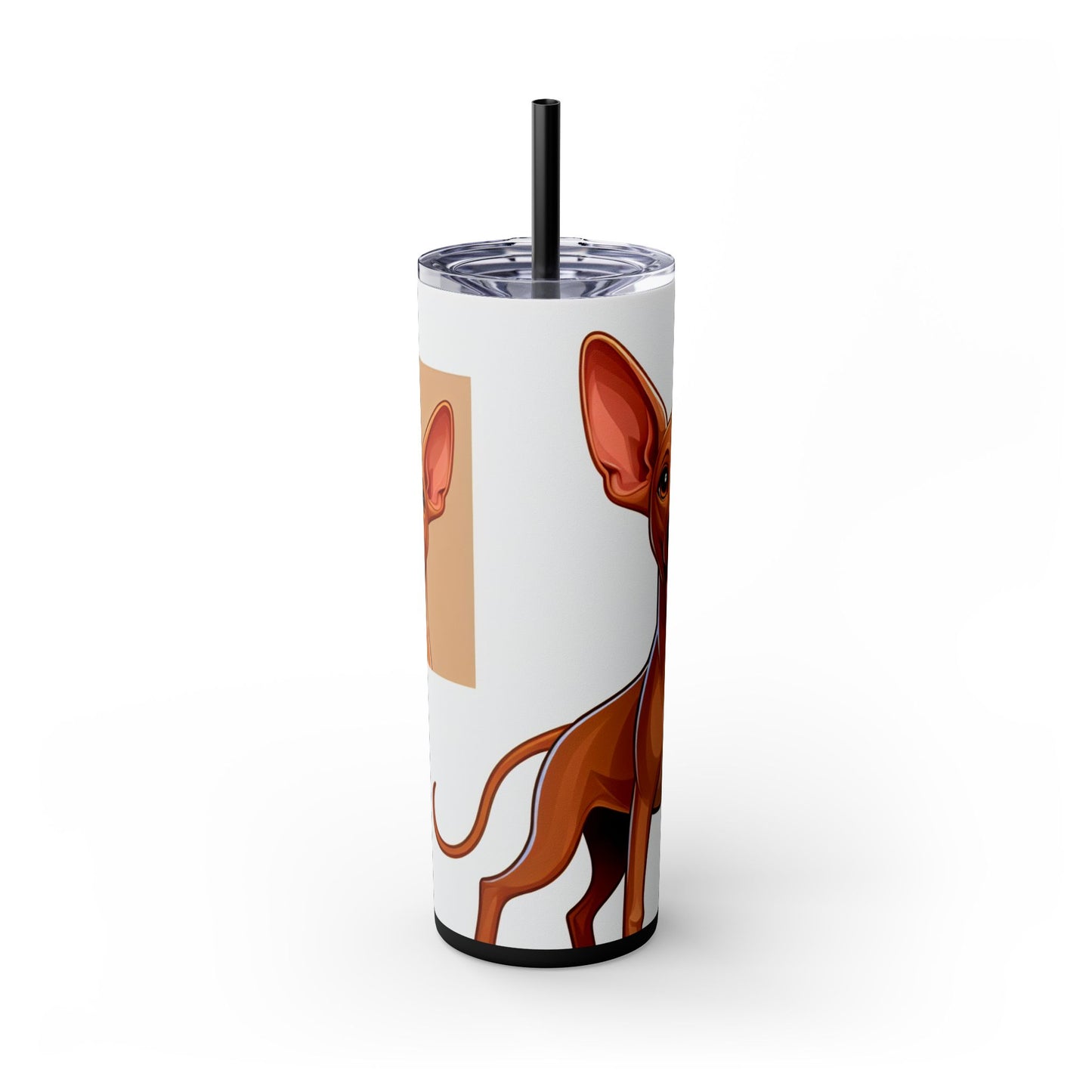 Pharaoh Hound Skinny Tumbler with Straw, 20oz