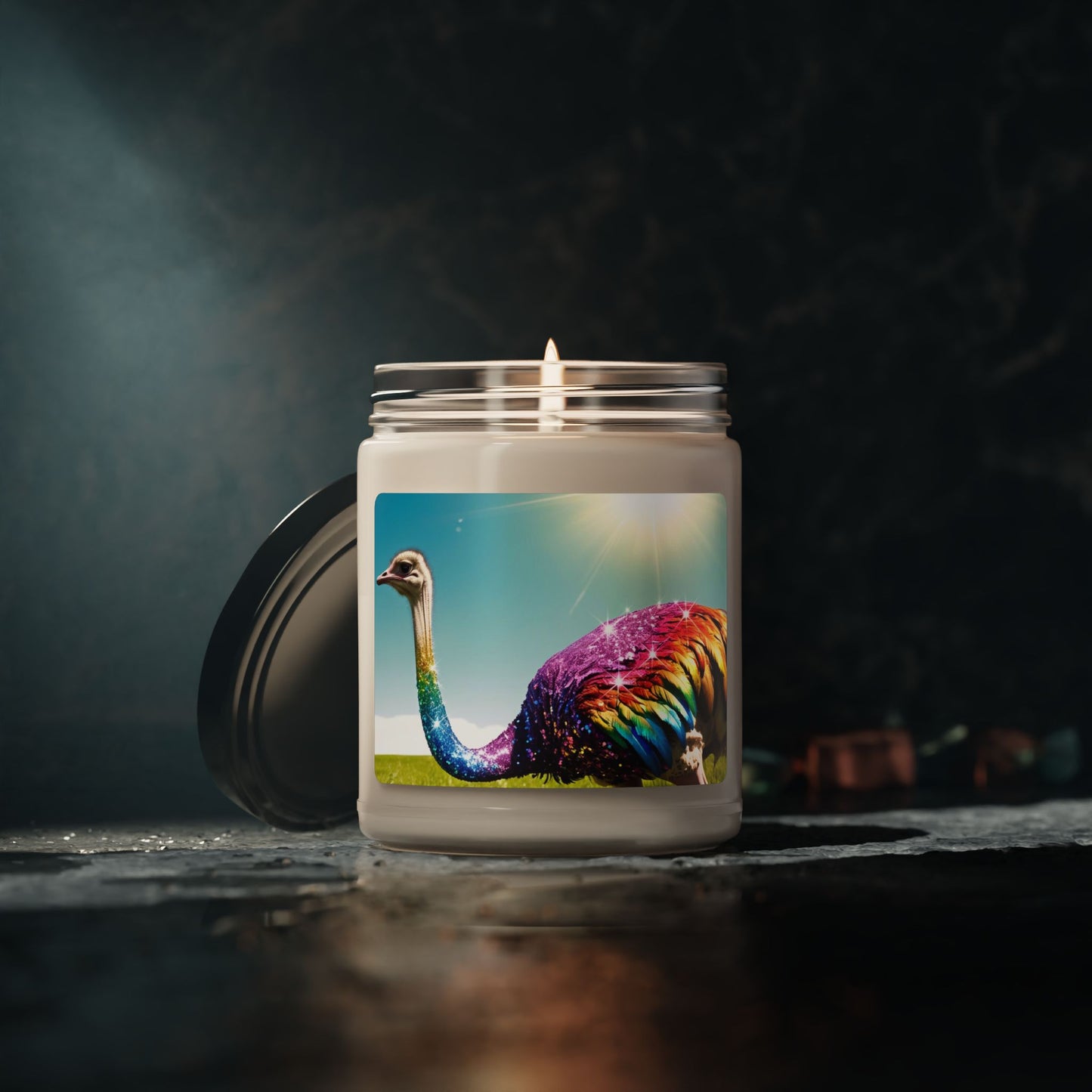 Rainbow Ostrich- Scented Soy Candle, 9oz