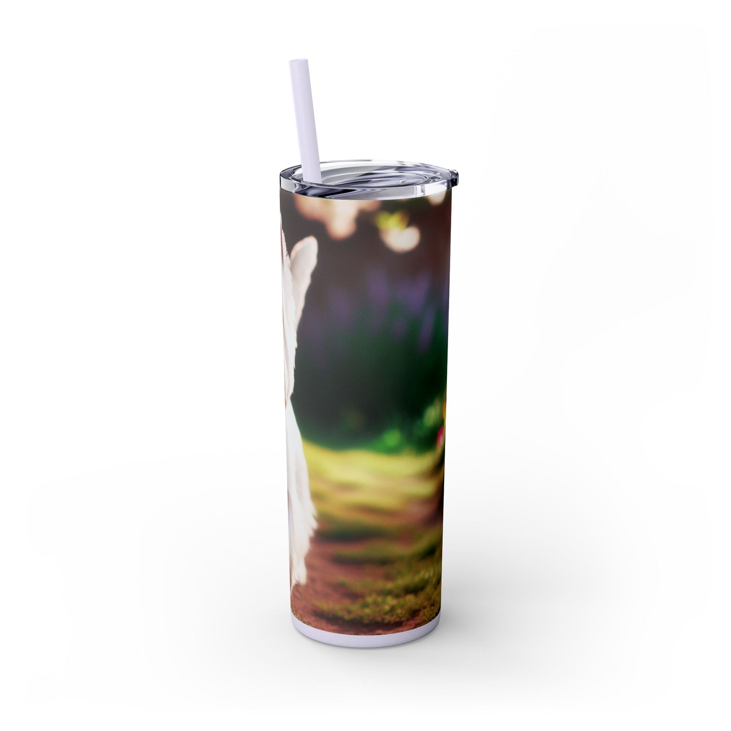 West Highland White Terrier Skinny Tumbler with Straw, 20oz