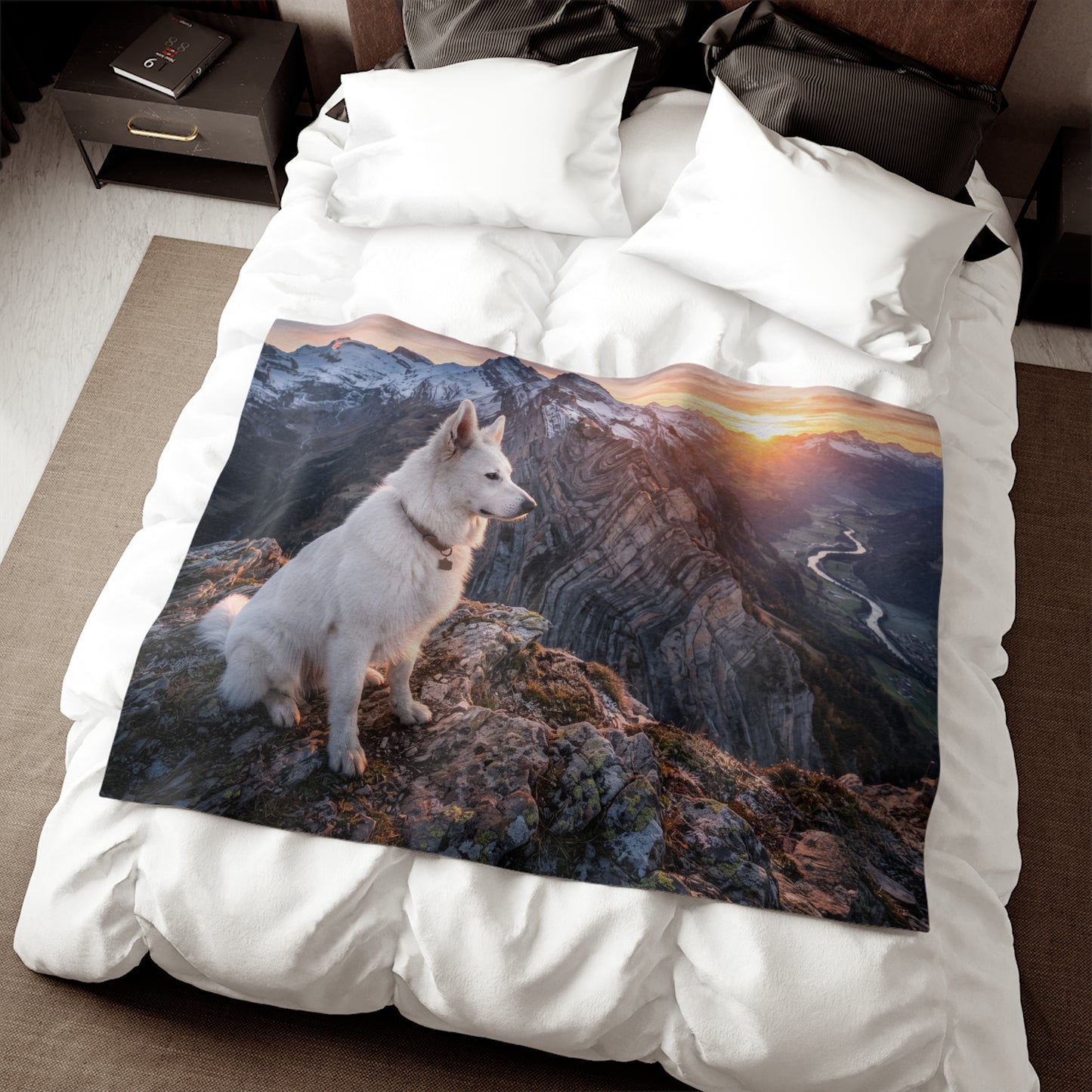 White Swiss Shepherd Dog Blanket