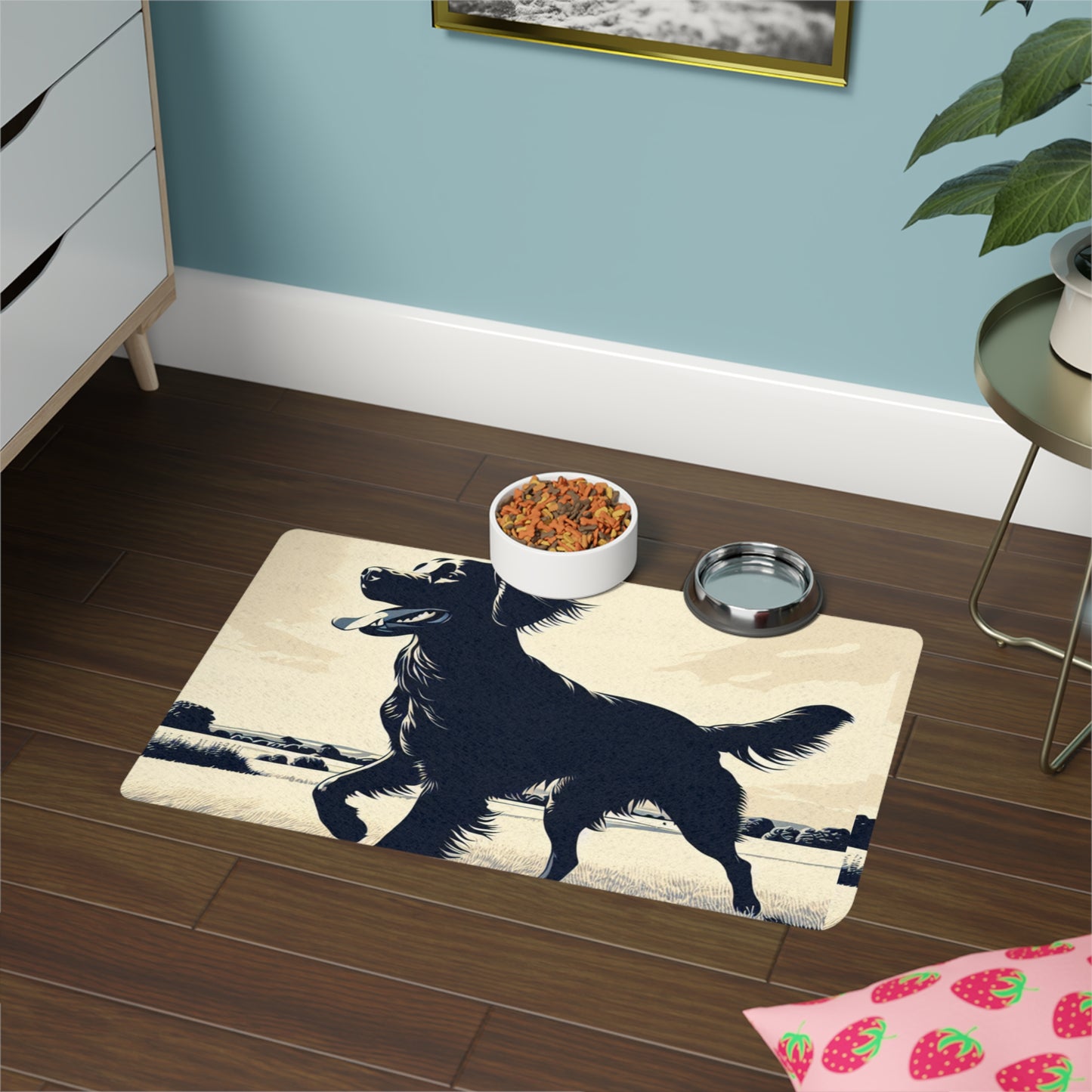 Pet Food Mat (12x18) - Flat Coated Retriever