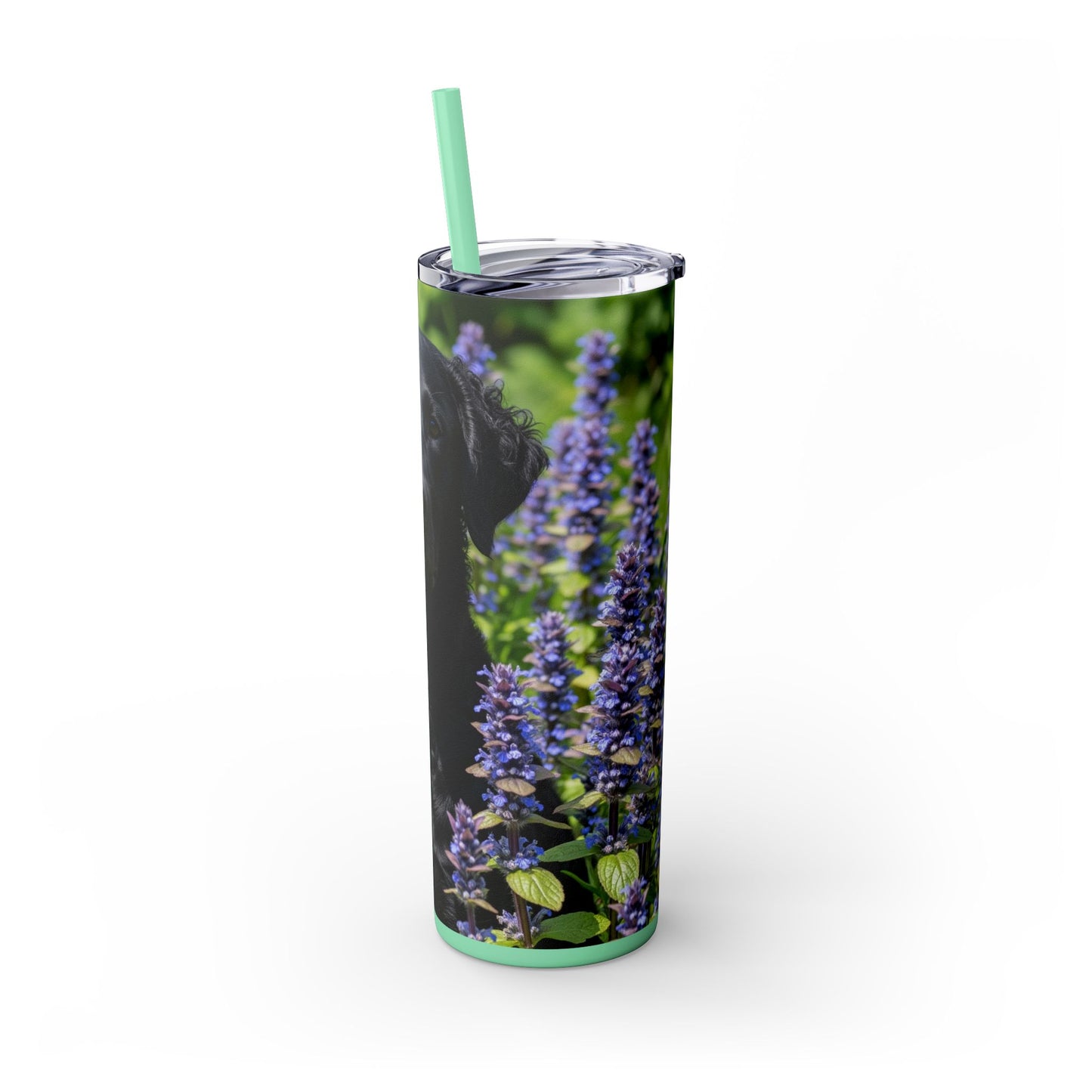 Gobelet isotherme à paille en forme de retriever à poil frisé, 590 ml