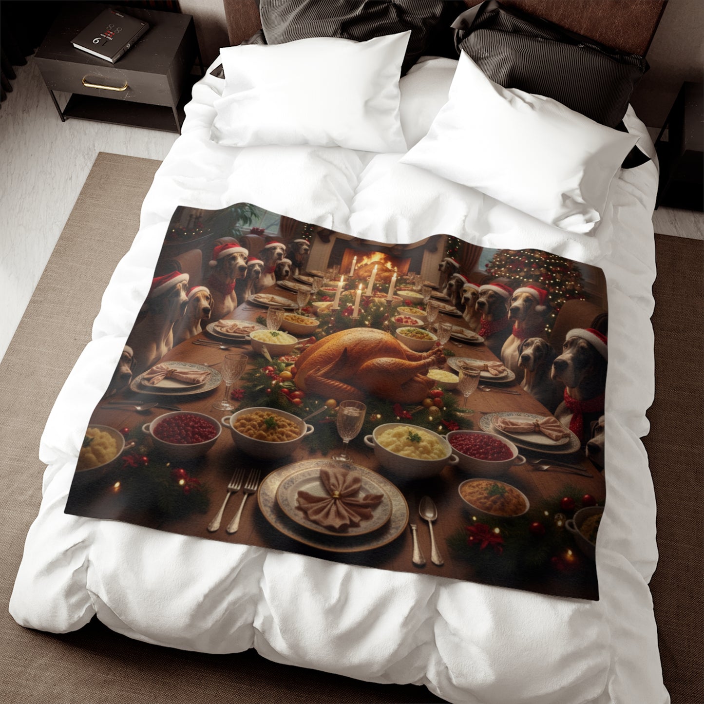 Great Dane Festive Holiday Dinner Blanket
