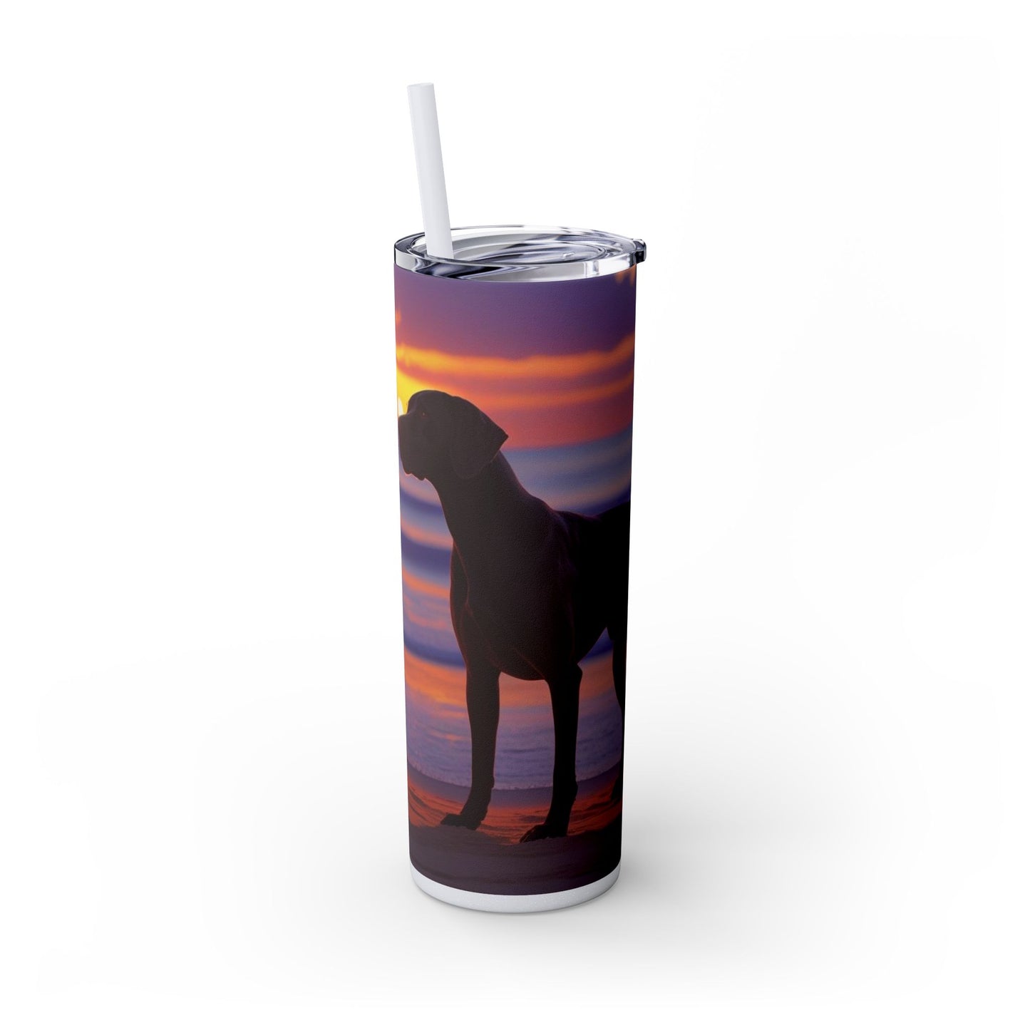 German Shorthaired Pointer Love Skinny Tumbler with Straw, 20oz