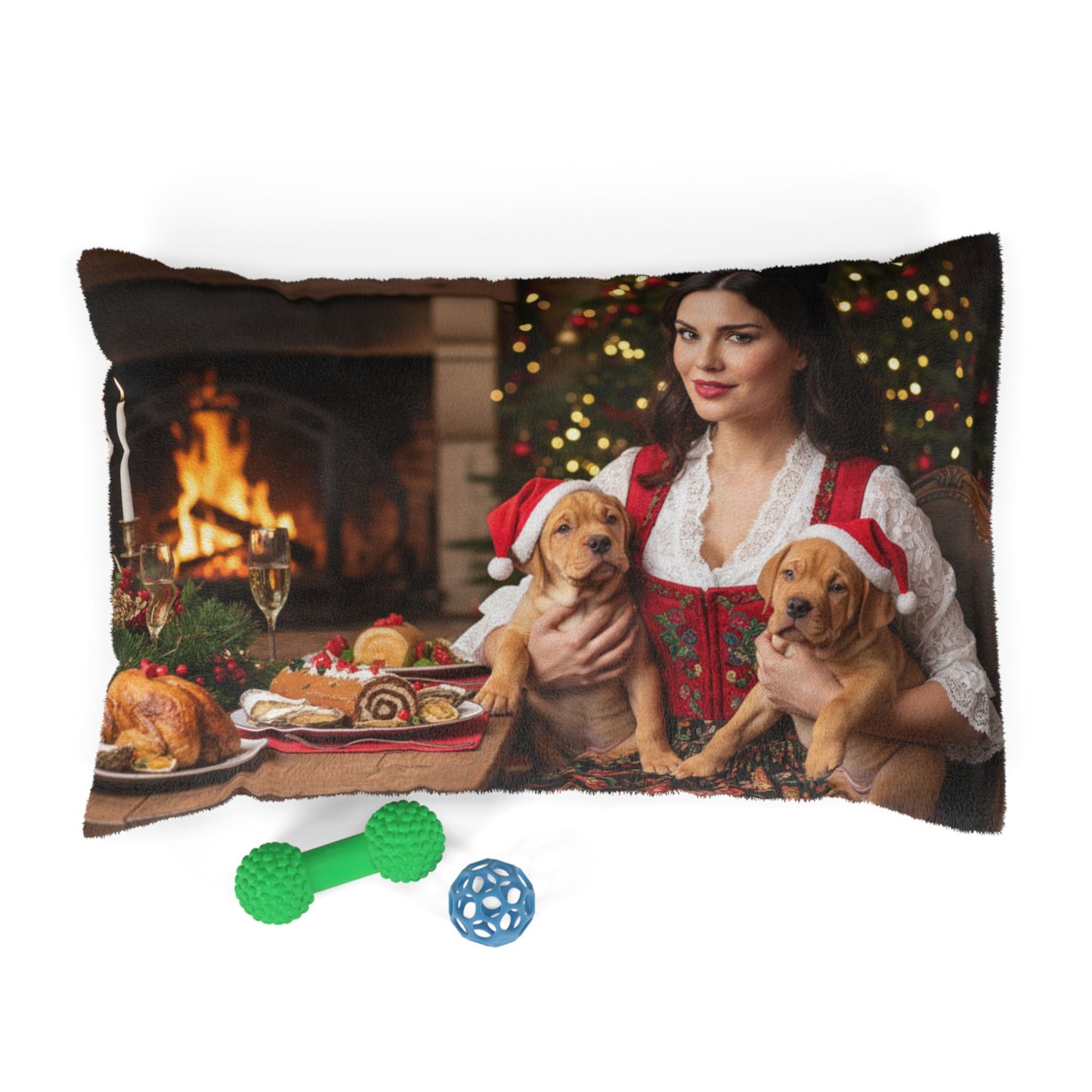 Holiday Fireplace Cozy Pet Bed