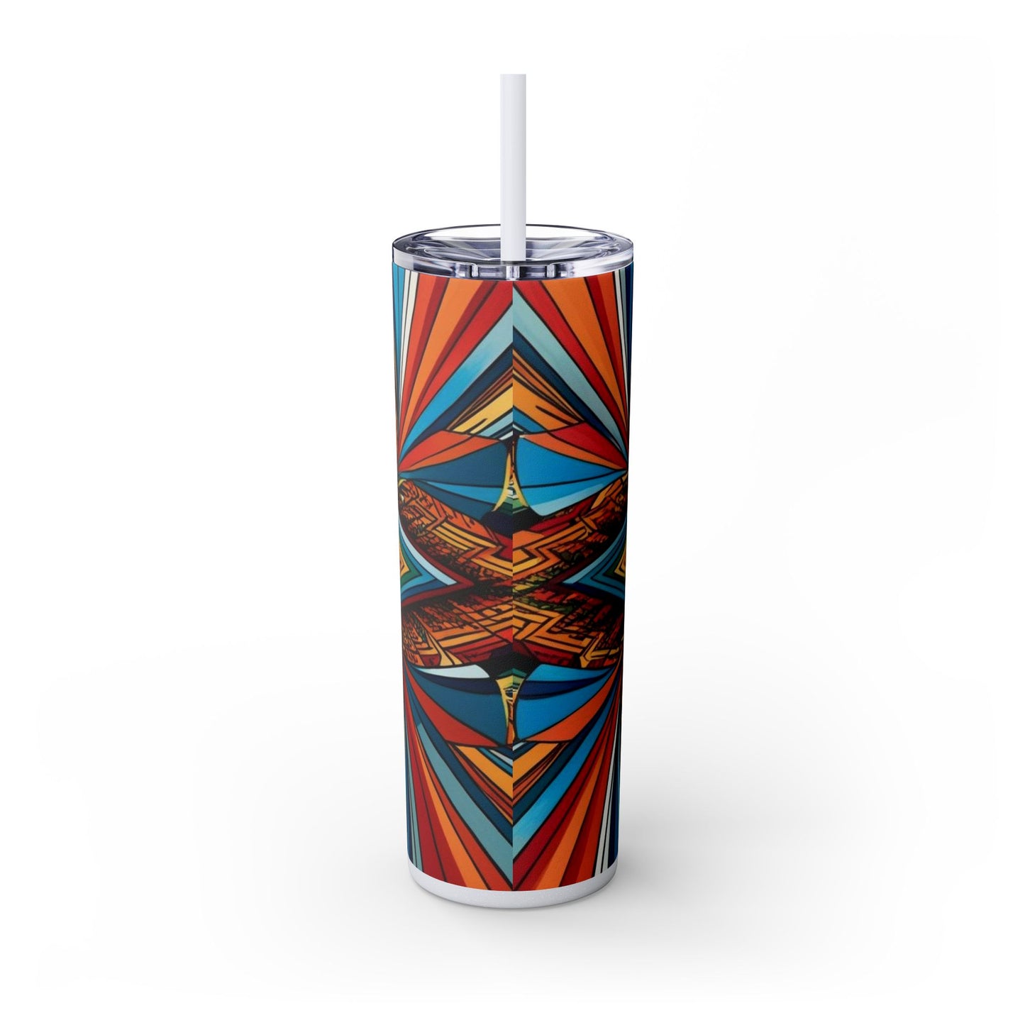 Optical Illusion Skinny Tumbler with Straw, 20oz