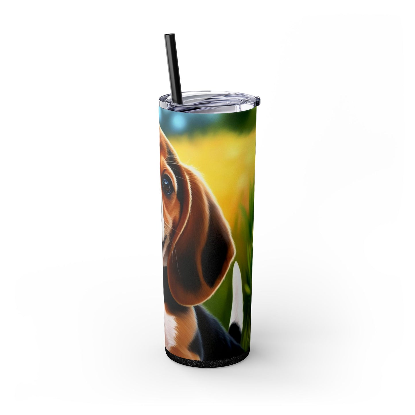 Beagle Skinny Tumbler with Straw, 20oz
