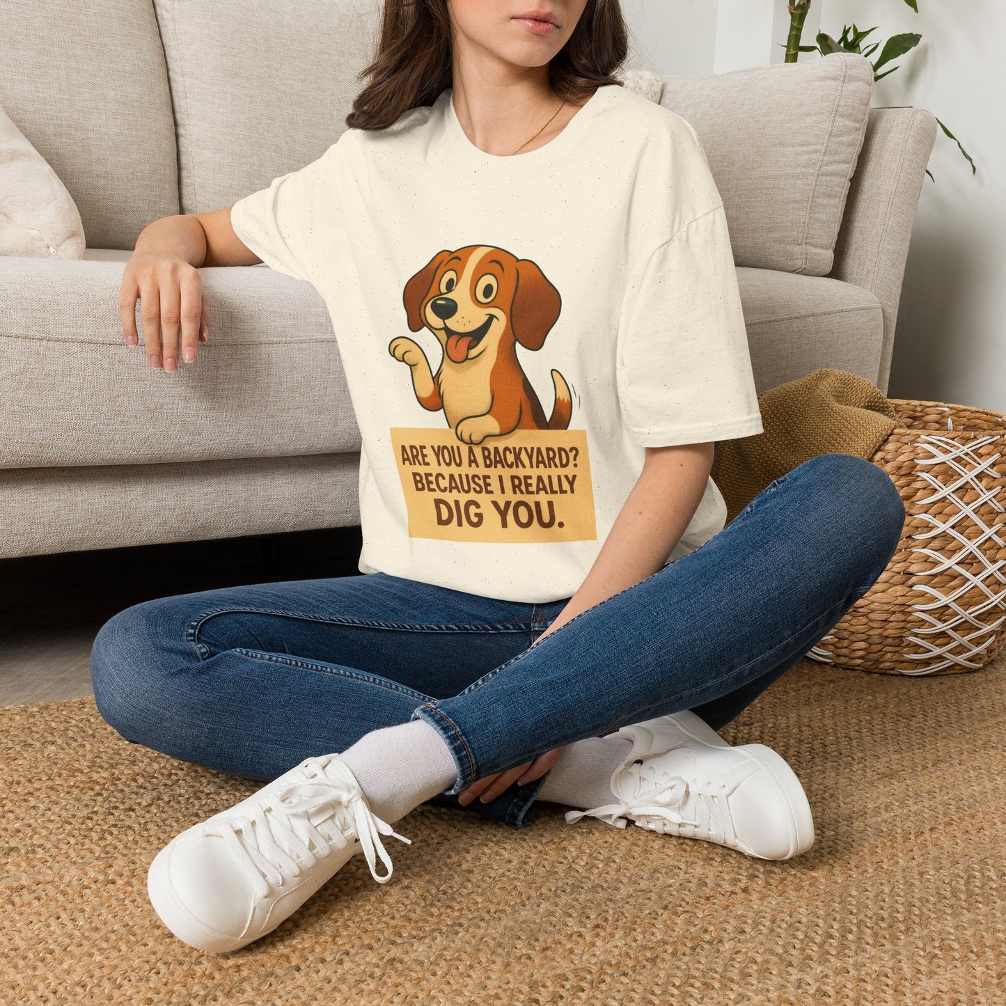 "Are You a Backyard? Because I Really Dig You" Cute Puppy Tee Shirt