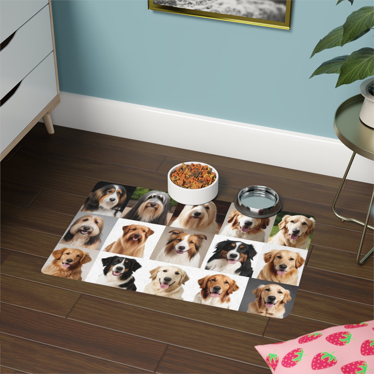 Pet Food Mat (12x18) - Longhaired Dogs