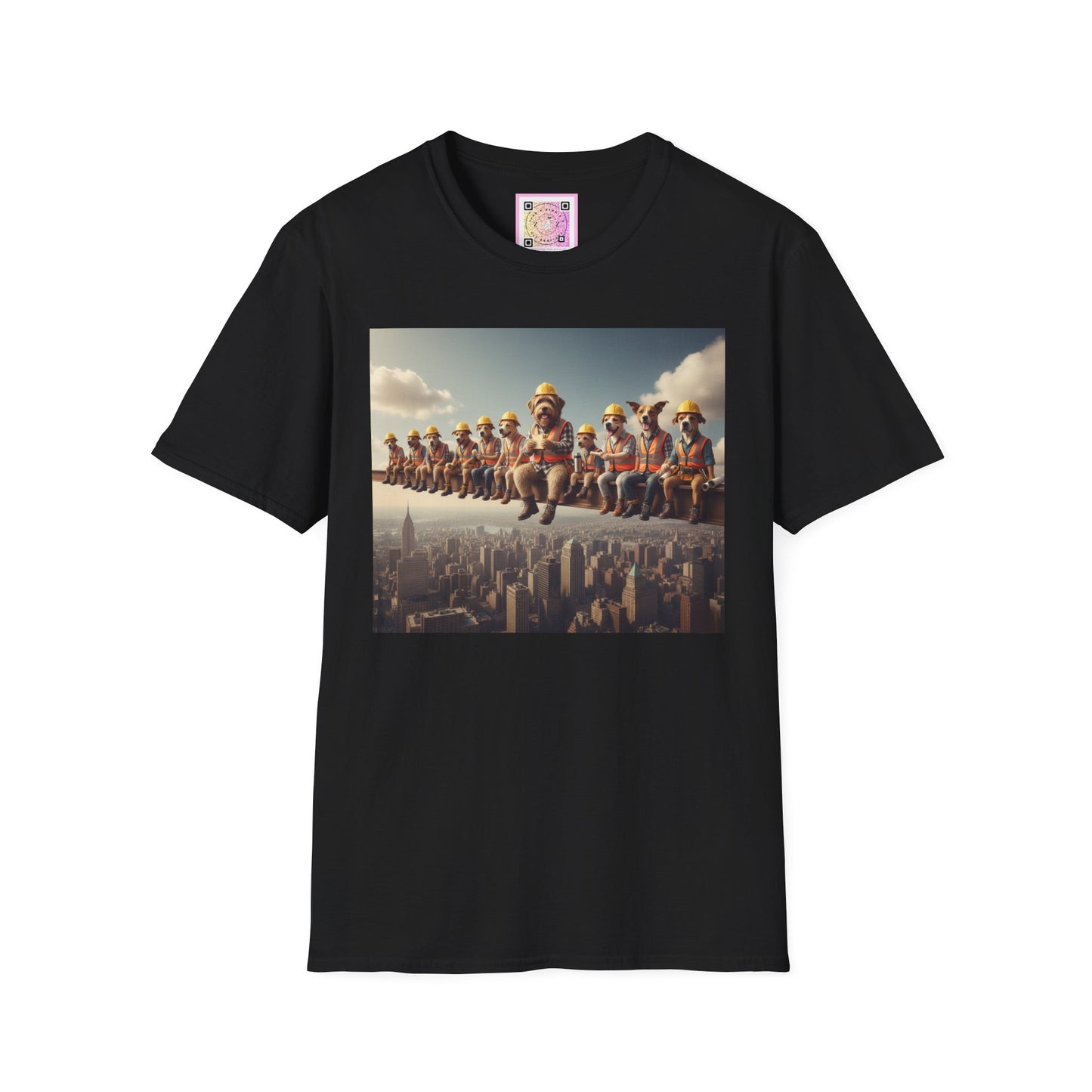 Canine Canvas Collection: Lunch atop a Skyscraper Homage Tee Shirt