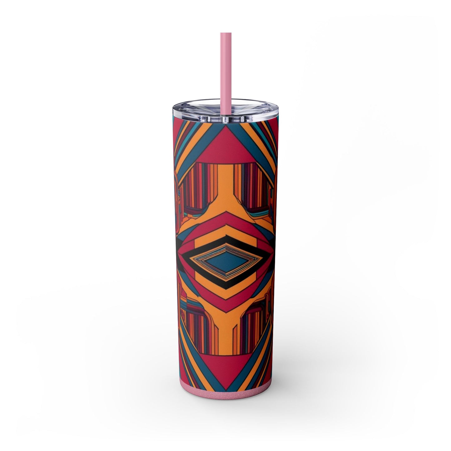 Optical Illusion Skinny Tumbler with Straw, 20oz