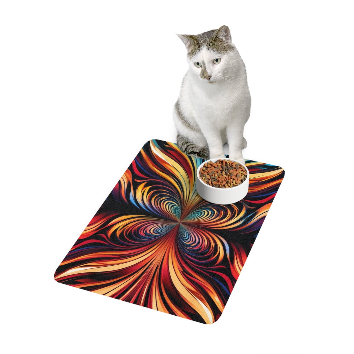 Pet Food Mat (12x18) - Optical Illusion