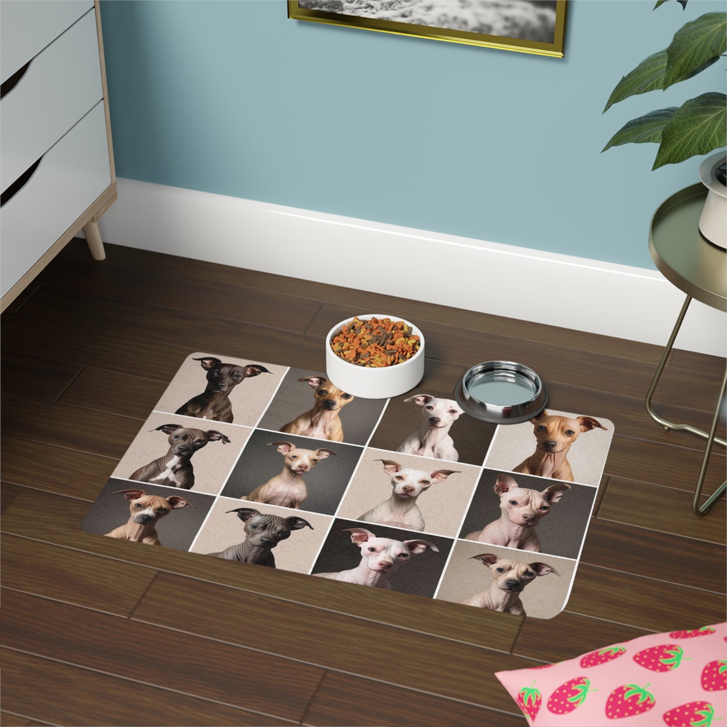 Pet Food Mat (12x18) - Hairless Dogs