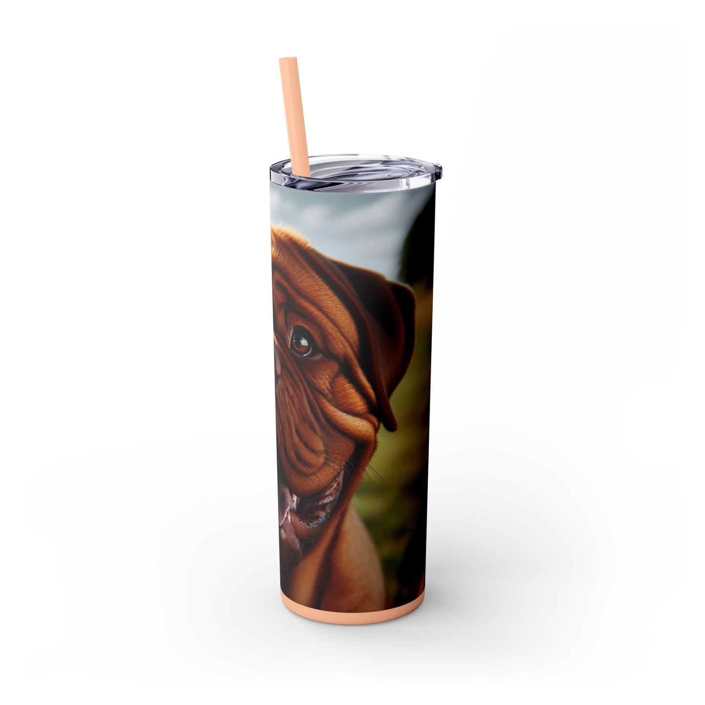 Dogue de Bordeaux Skinny Tumbler with Straw, 20oz