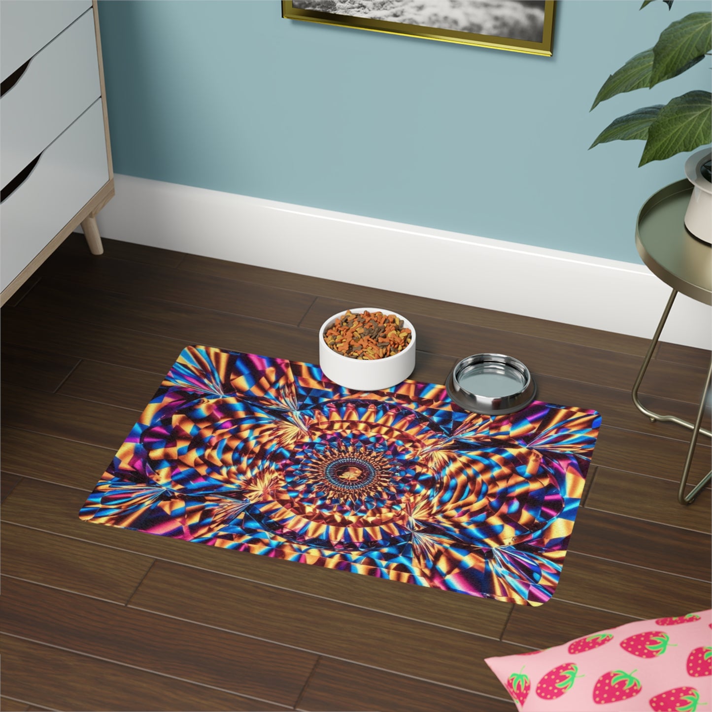 Pet Food Mat (12x18) - Optical Illusion