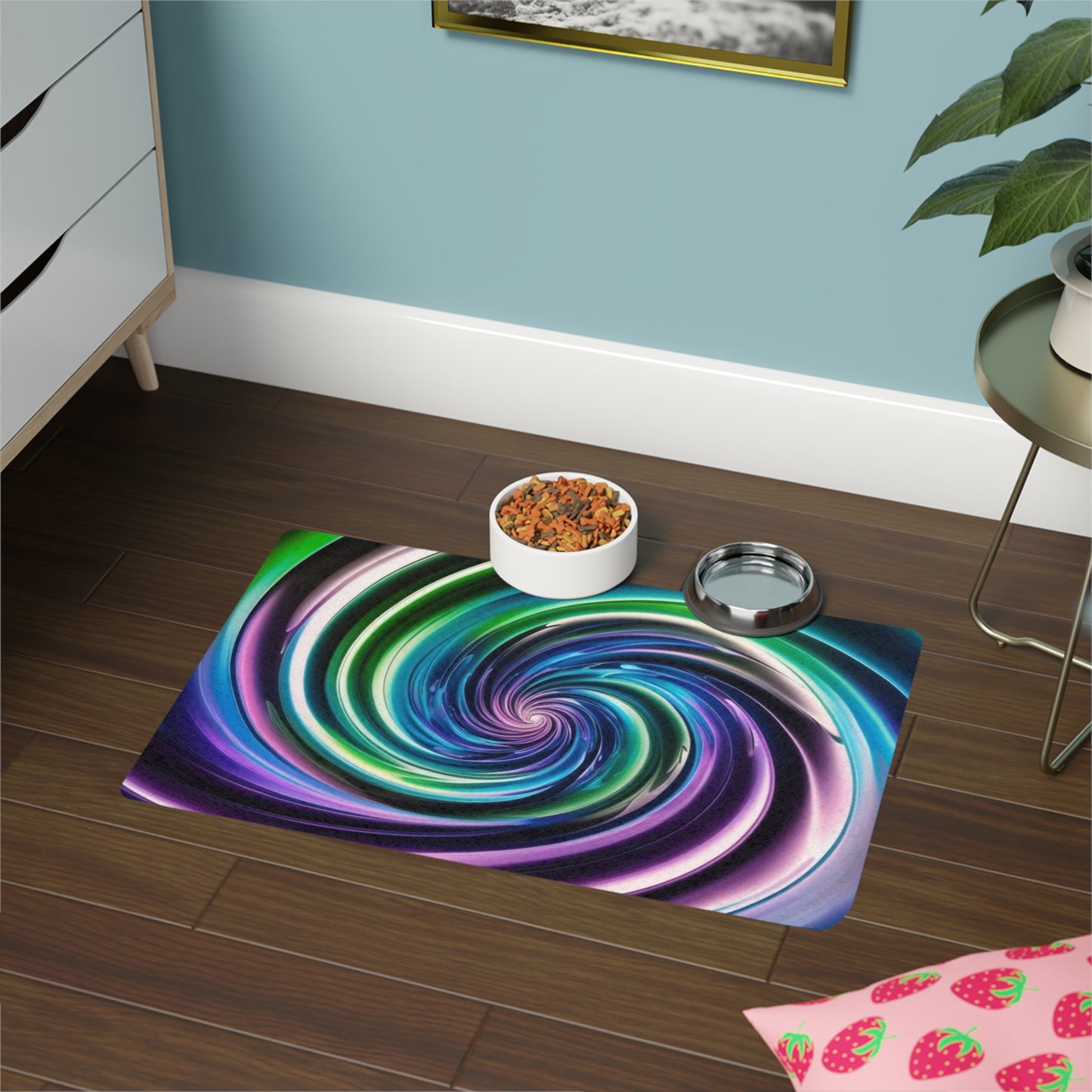 Pet Food Mat (12x18) - Optical Illusion