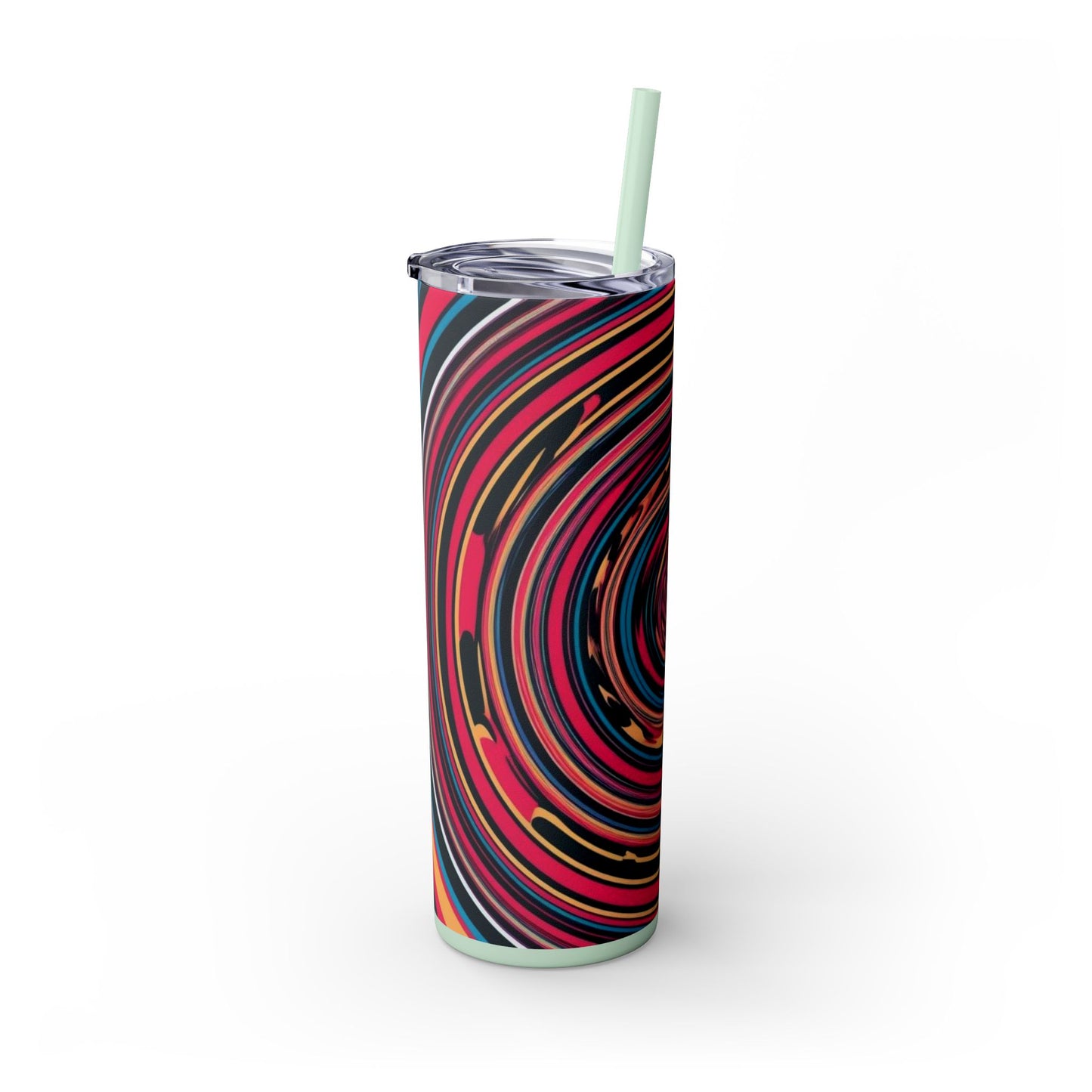 Optical Illusion Skinny Tumbler with Straw, 20oz