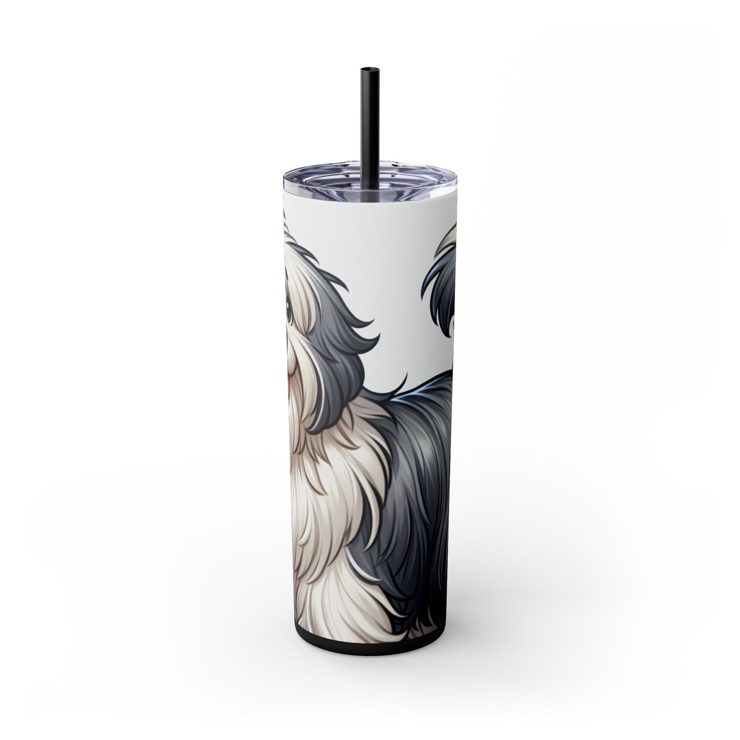 Old English Sheepdog Tumbler with Straw, 20oz