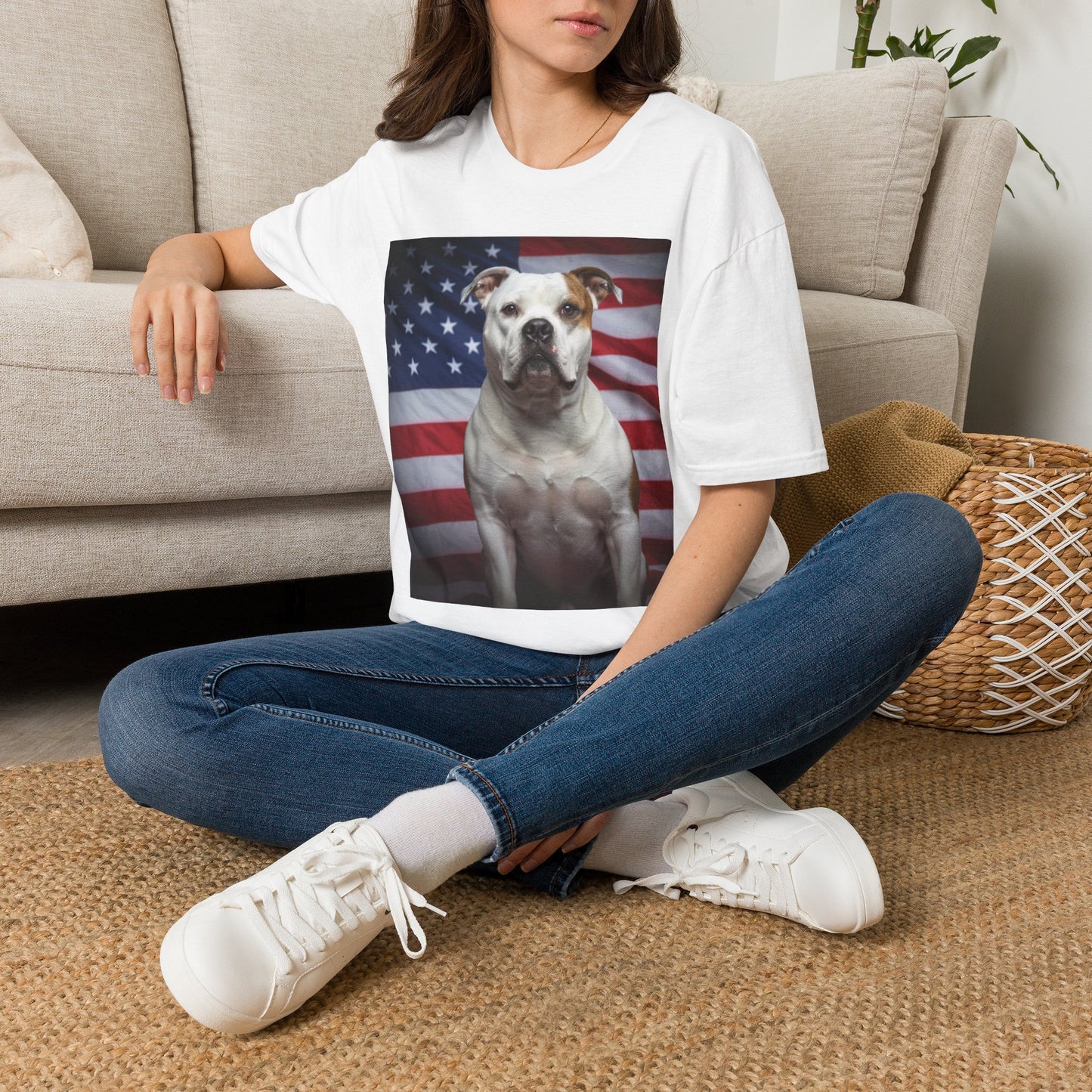 Patriotic T-Shirt — American Flag Dog Tee