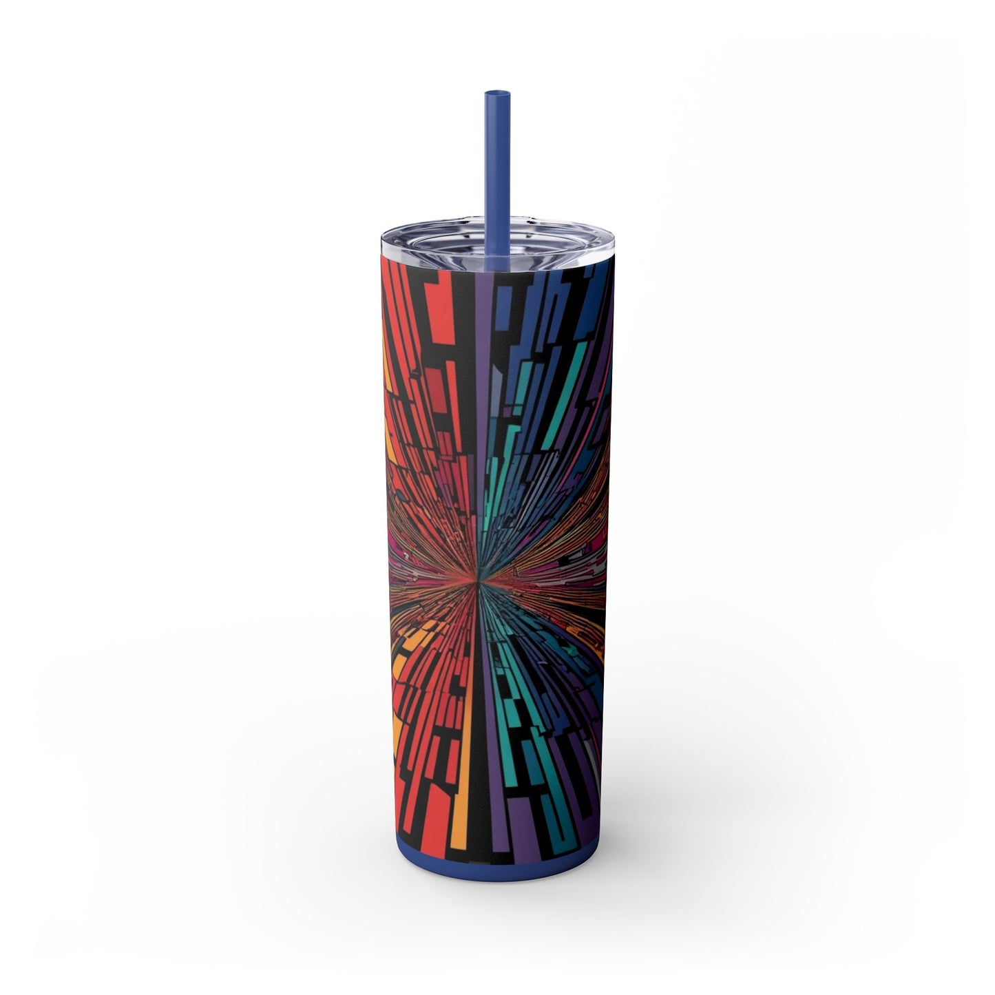 Optical Illusion Skinny Tumbler with Straw, 20oz