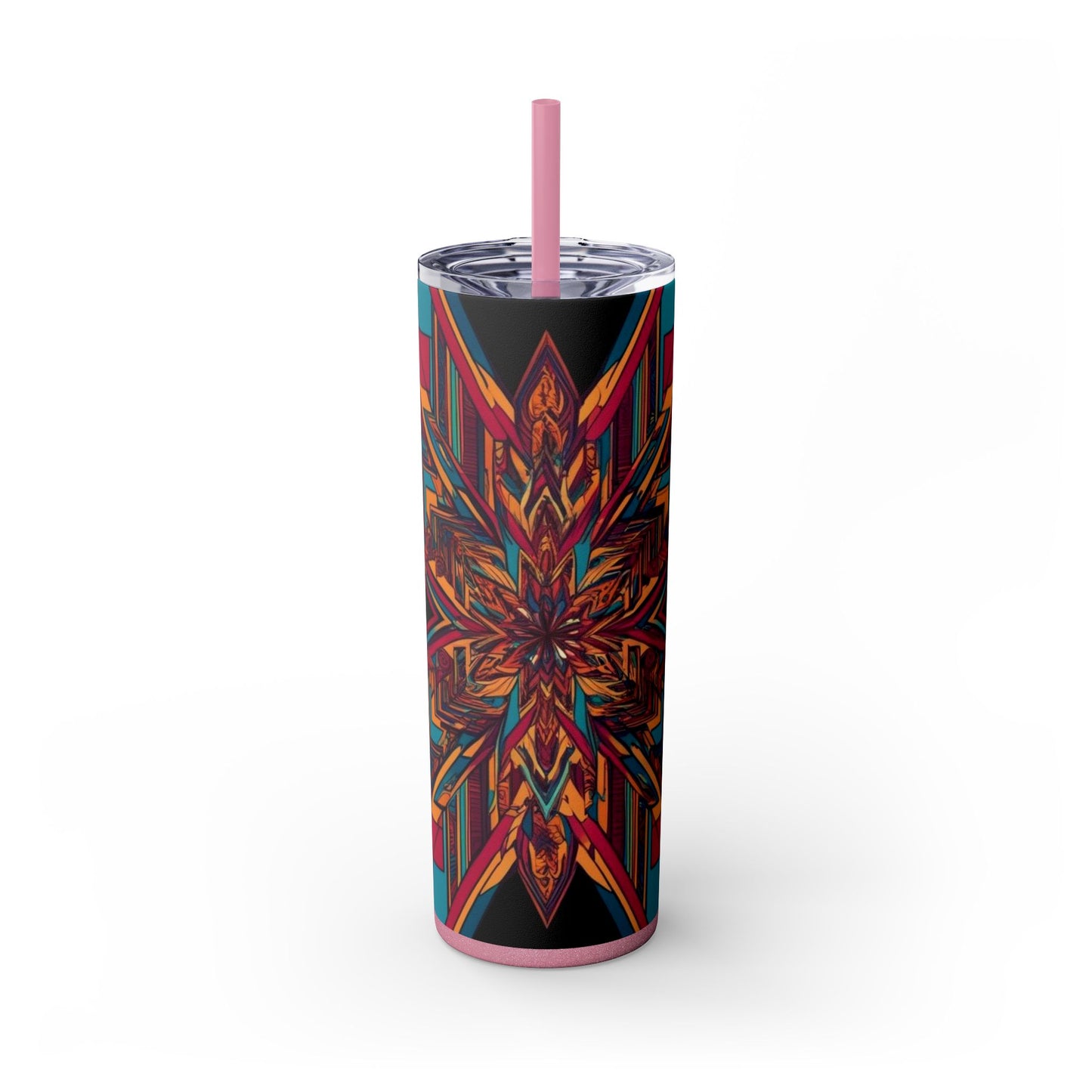 Optical Illusion Skinny Tumbler with Straw, 20oz