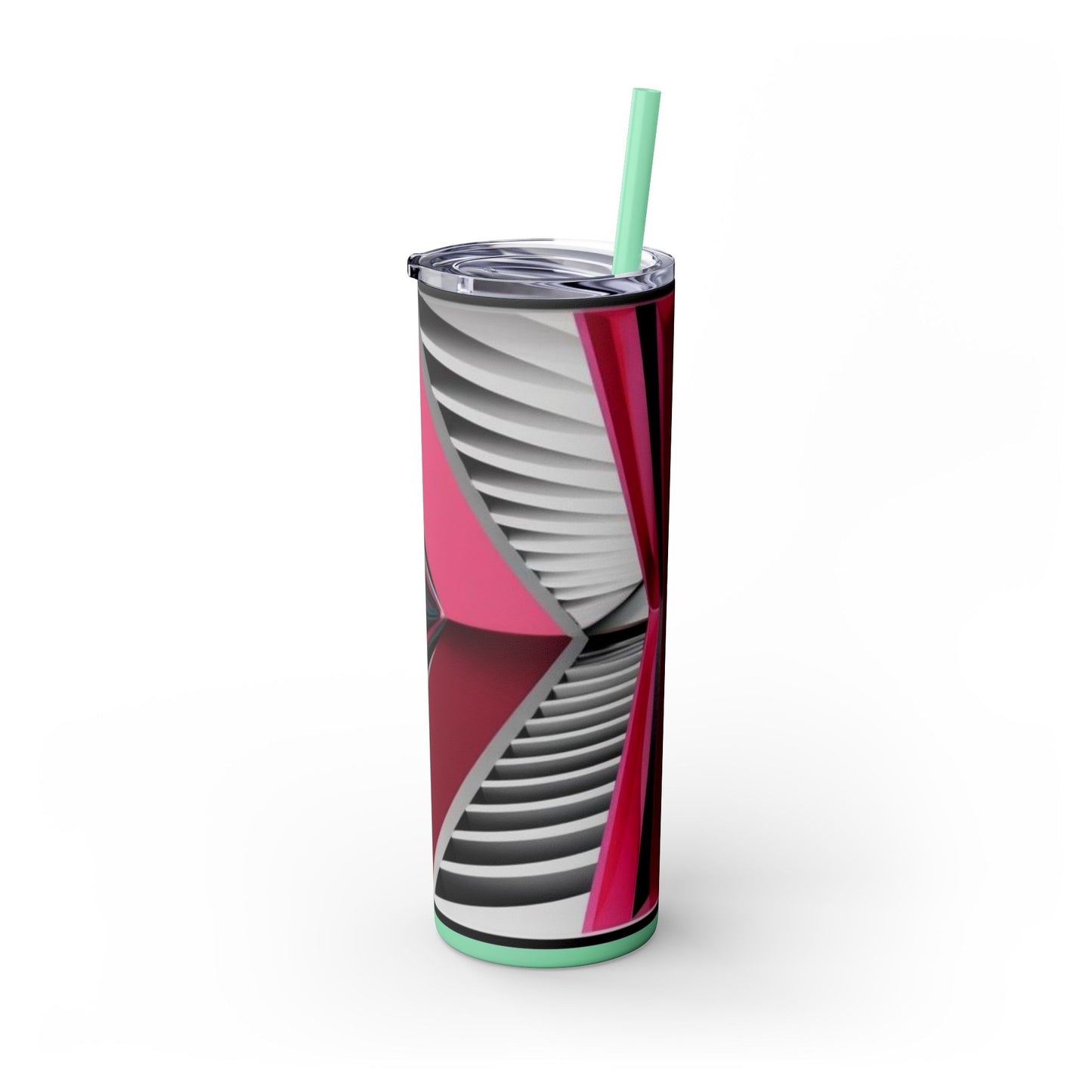 Optical Illusion Skinny Tumbler with Straw, 20oz