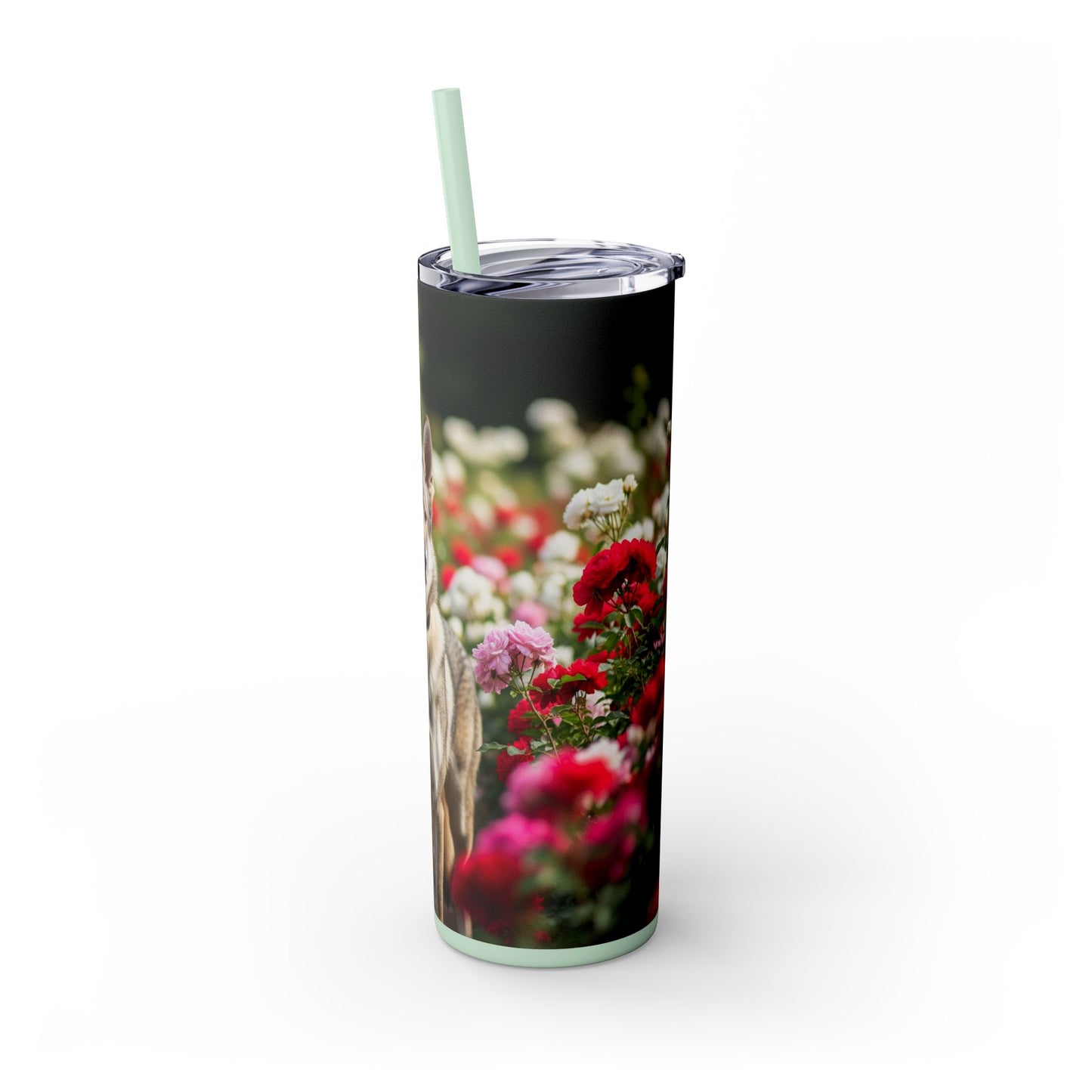 Skinny Tumbler with Straw – 20 oz Stainless Steel Cup