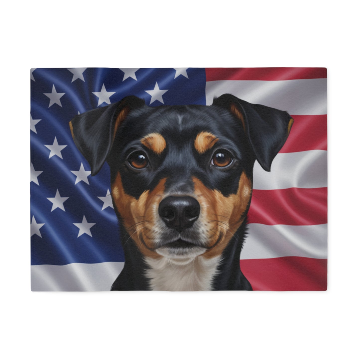 Teddy Roosevelt Terrier Patriotic Blanket