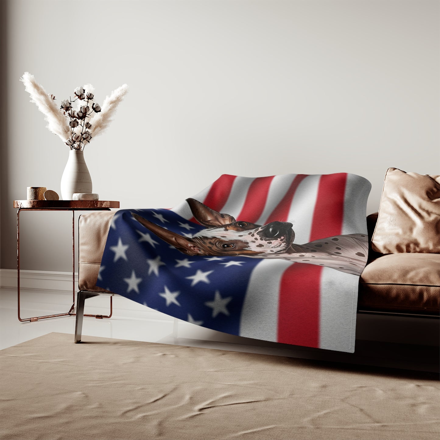 American Hairless Terrier Patriotic Blanket