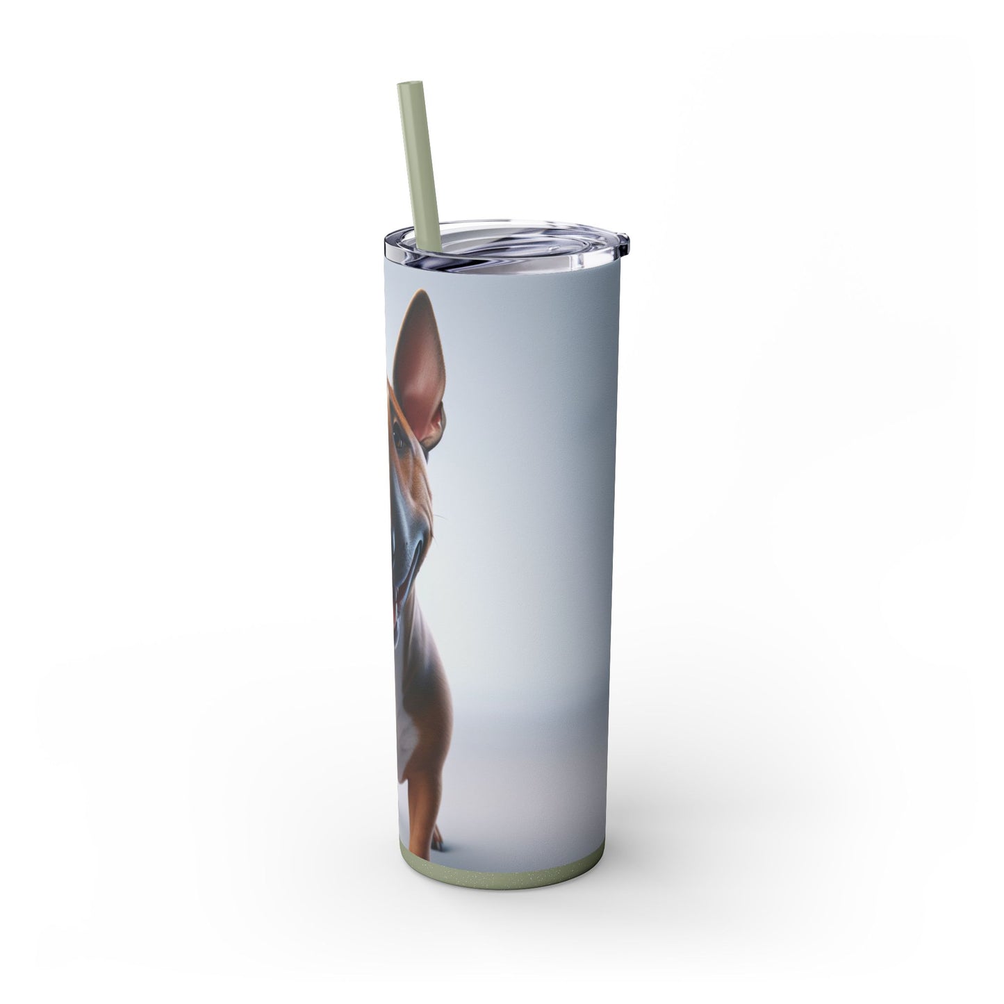 Miniature Bull Terrier Tumbler with Straw, 20oz