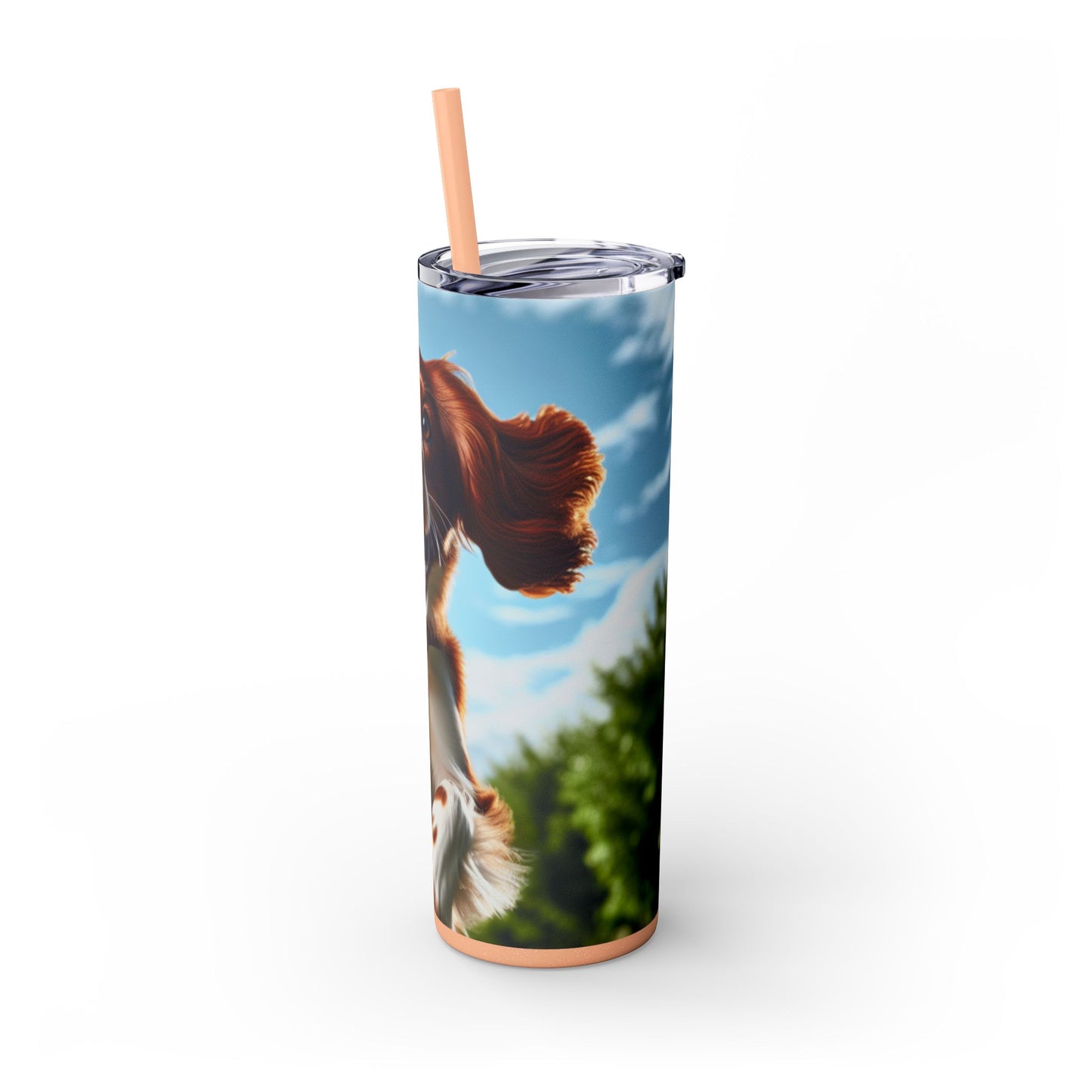 Welsh Springer Spaniel Skinny Tumbler with Straw, 20oz