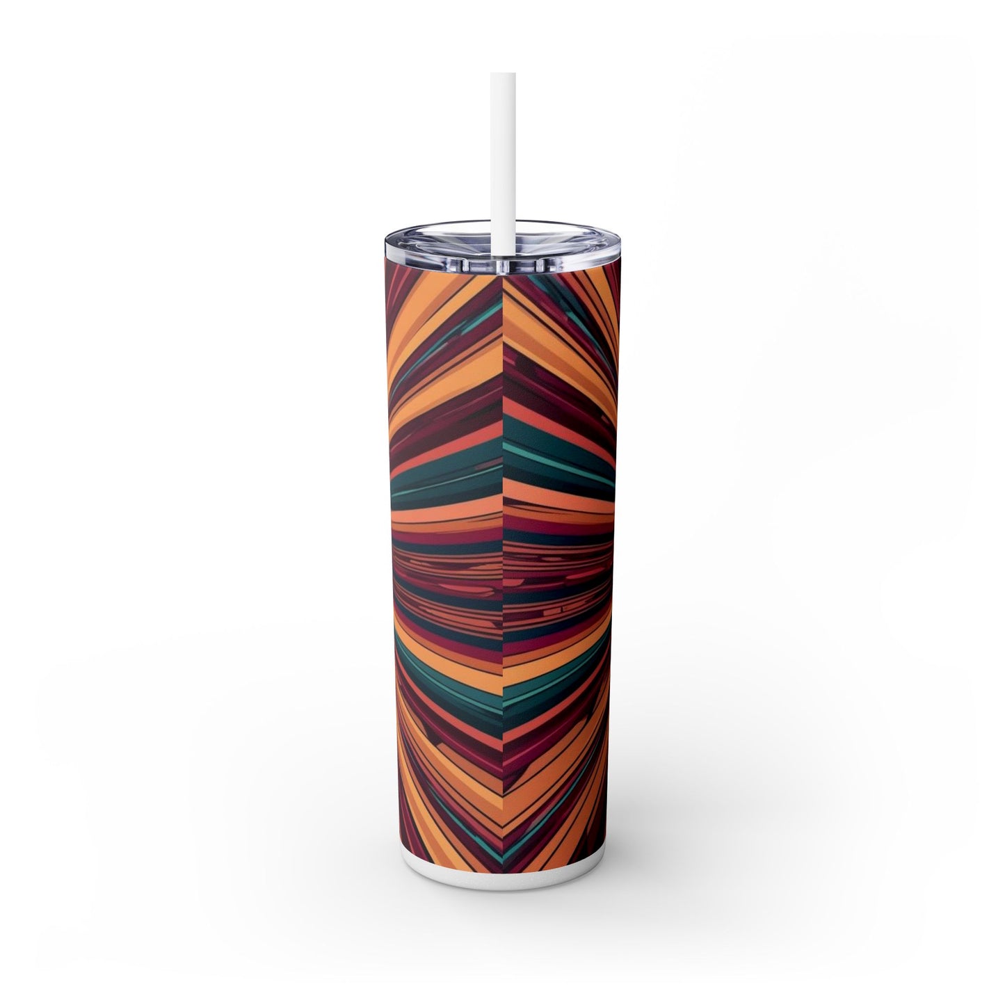 Optical Illusion Skinny Tumbler with Straw, 20oz