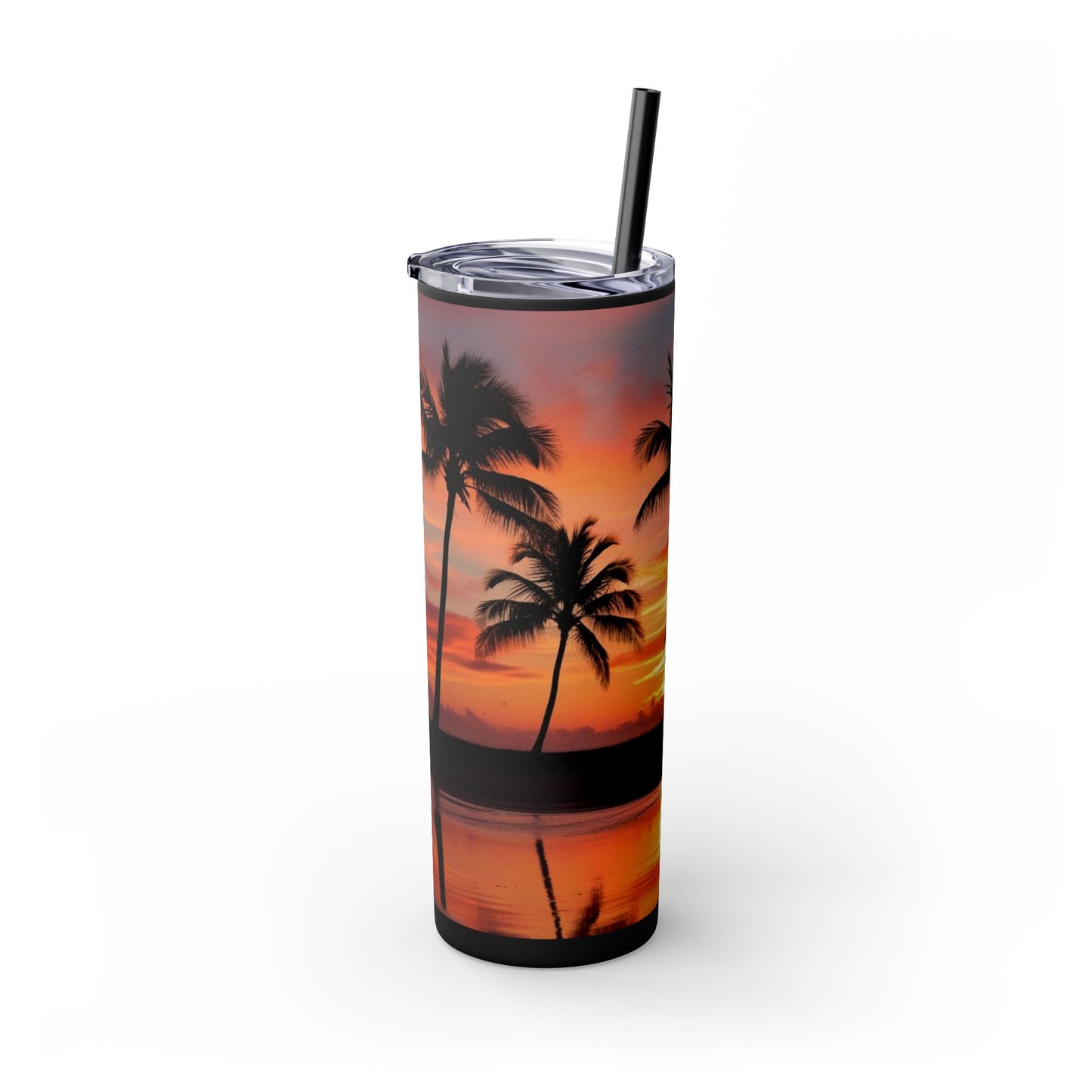 Brilliant Sunrise Skinny Tumbler with Straw, 20oz