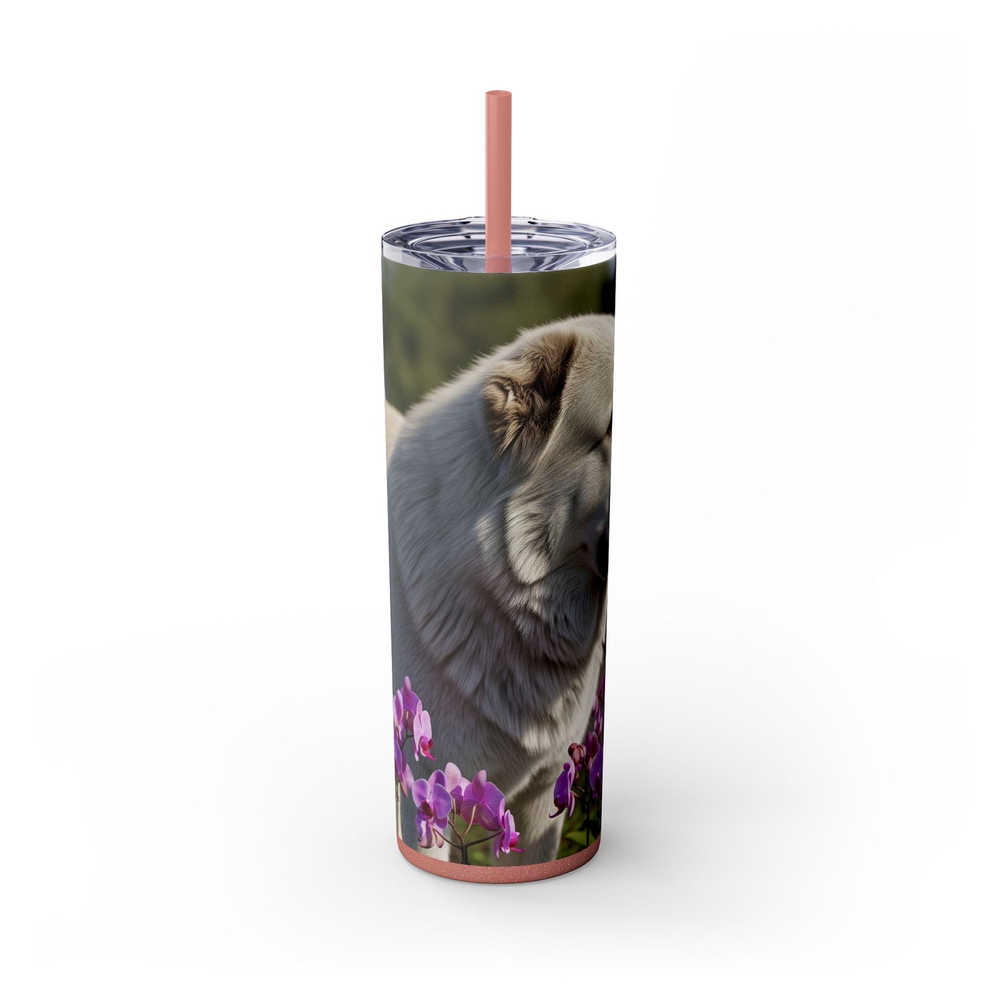 Gobelet isotherme avec paille, motif Berger du Caucase, 590 ml