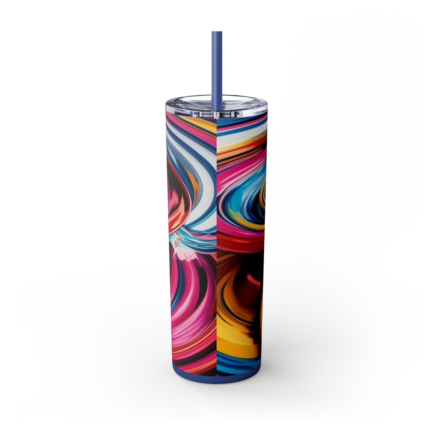 Optical Illusion Skinny Tumbler with Straw, 20oz