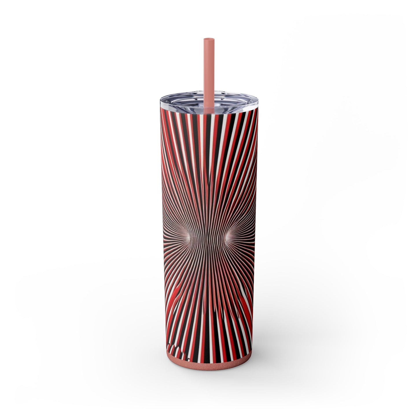 Optical Illusion Skinny Tumbler with Straw, 20oz