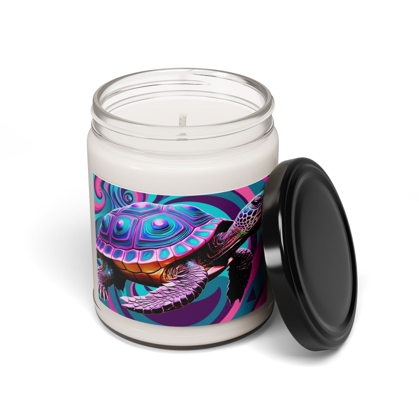 Glittery Psychedelic Turtle- Scented Soy Candle, 9oz