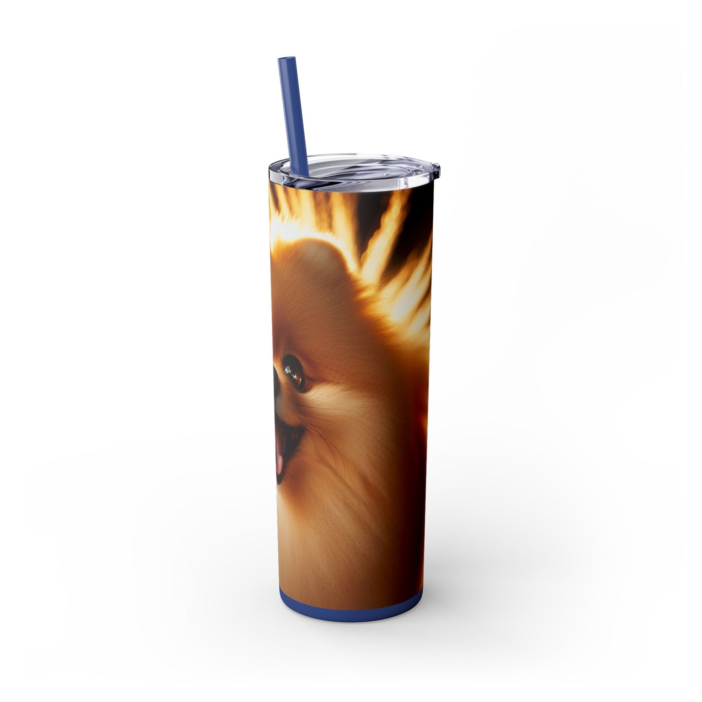 Pomeranian Skinny Tumbler with Straw, 20oz