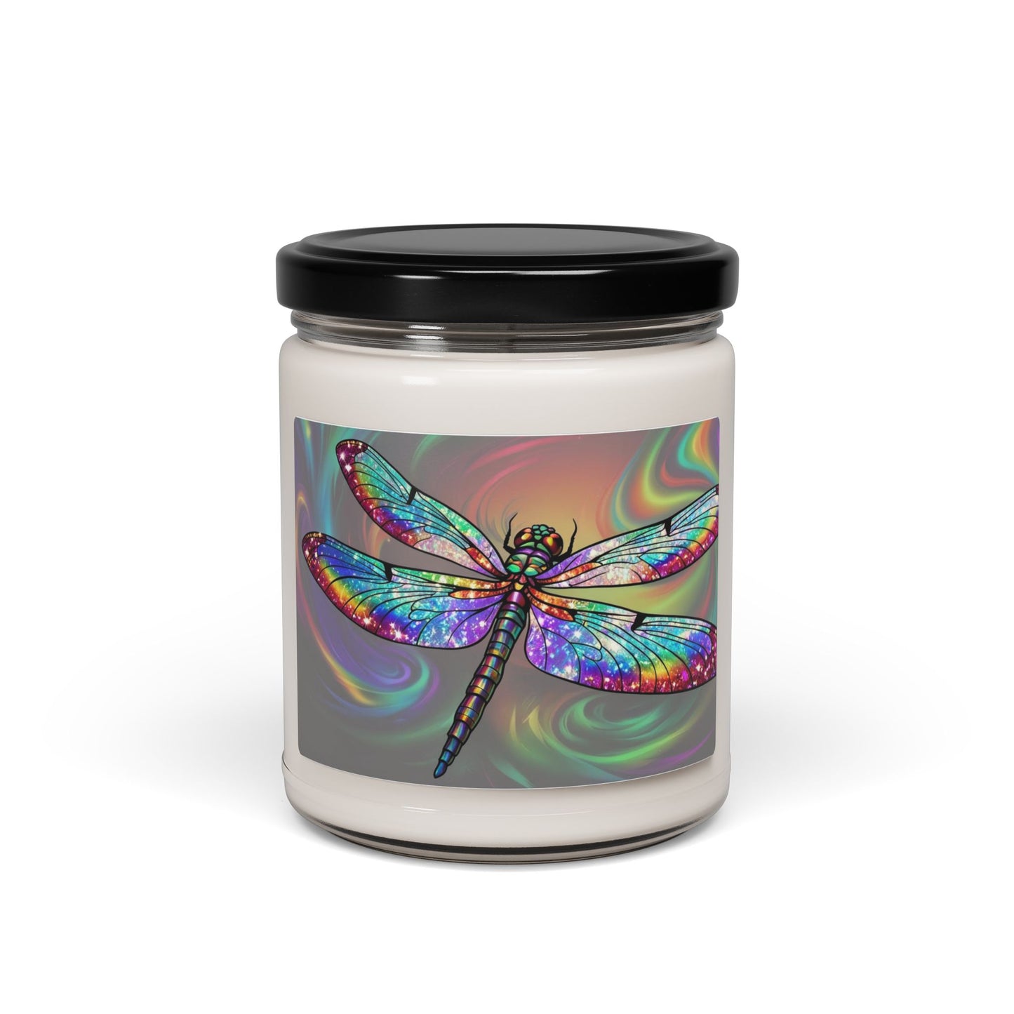 Glittery Psychedelic Dragonfly- Scented Soy Candle, 9oz