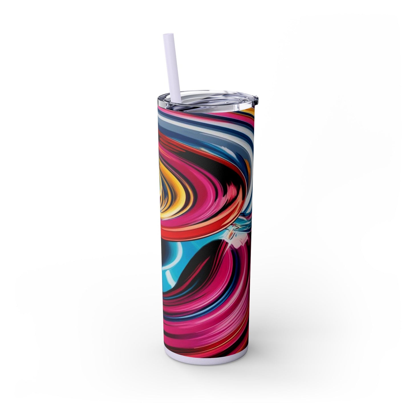 Optical Illusion Skinny Tumbler with Straw, 20oz