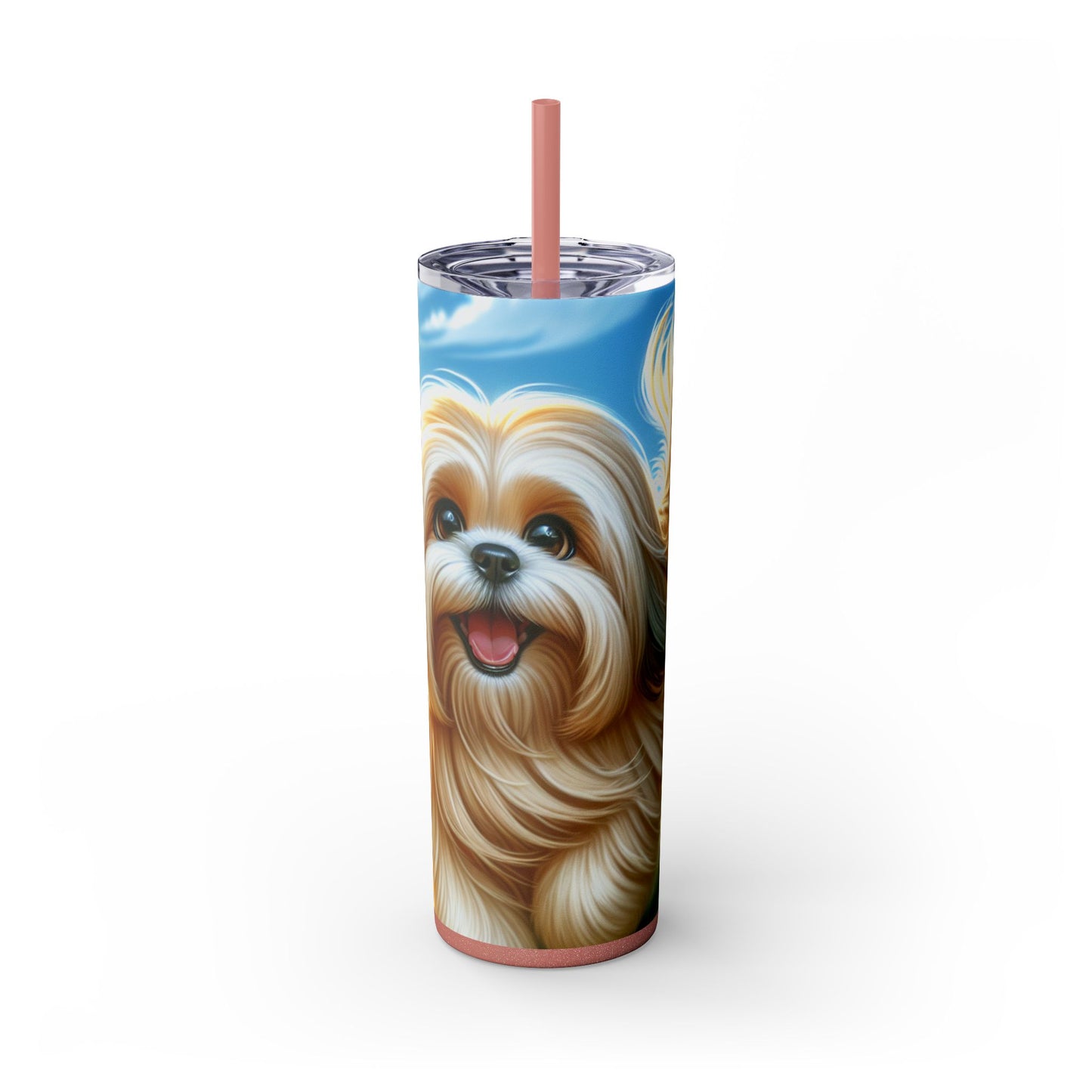 Lhasa Apso Skinny Tumbler with Straw, 20oz