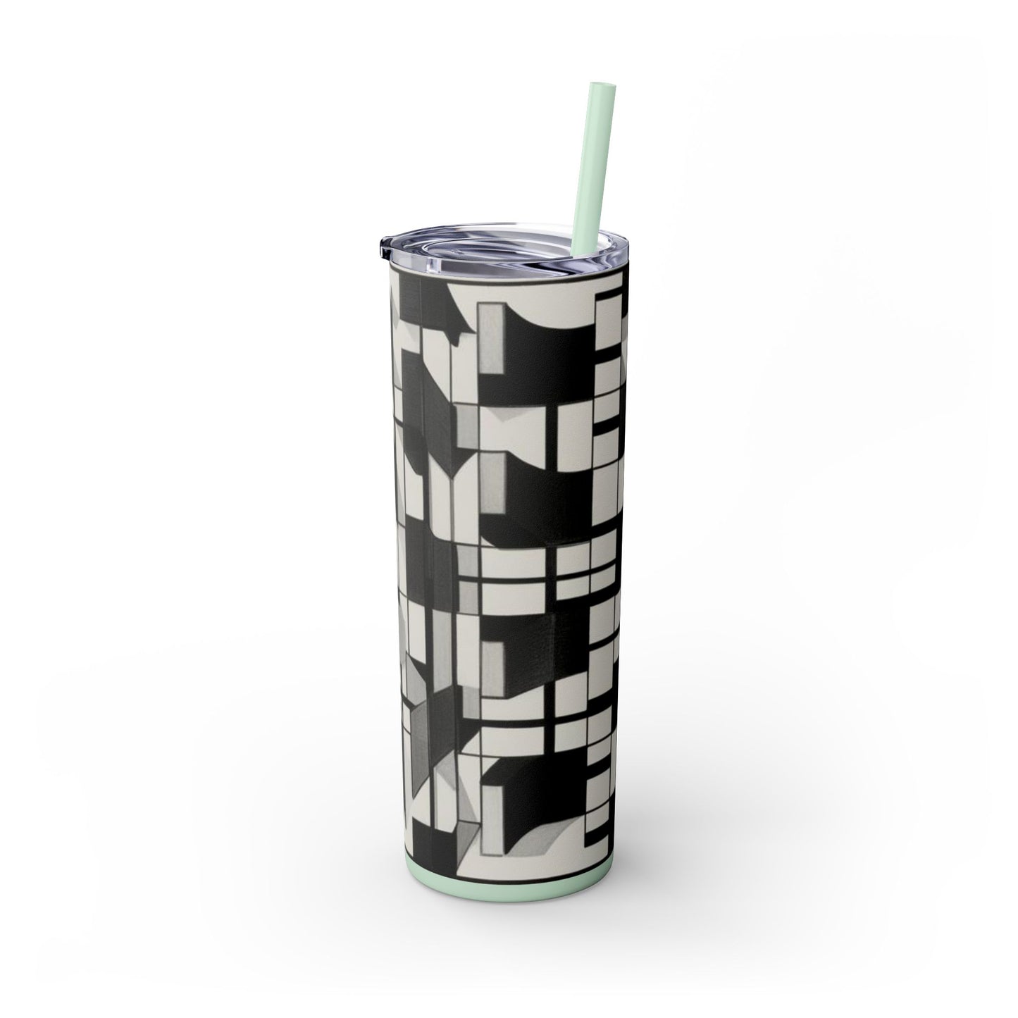 Optical Illusion Skinny Tumbler with Straw, 20oz