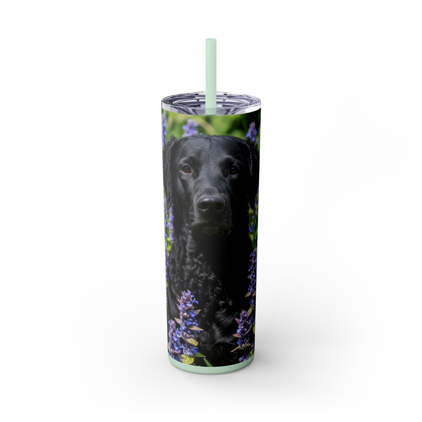 Gobelet isotherme à paille en forme de retriever à poil frisé, 590 ml