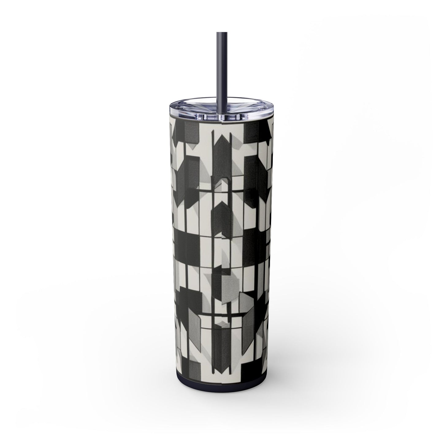 Optical Illusion Skinny Tumbler with Straw, 20oz