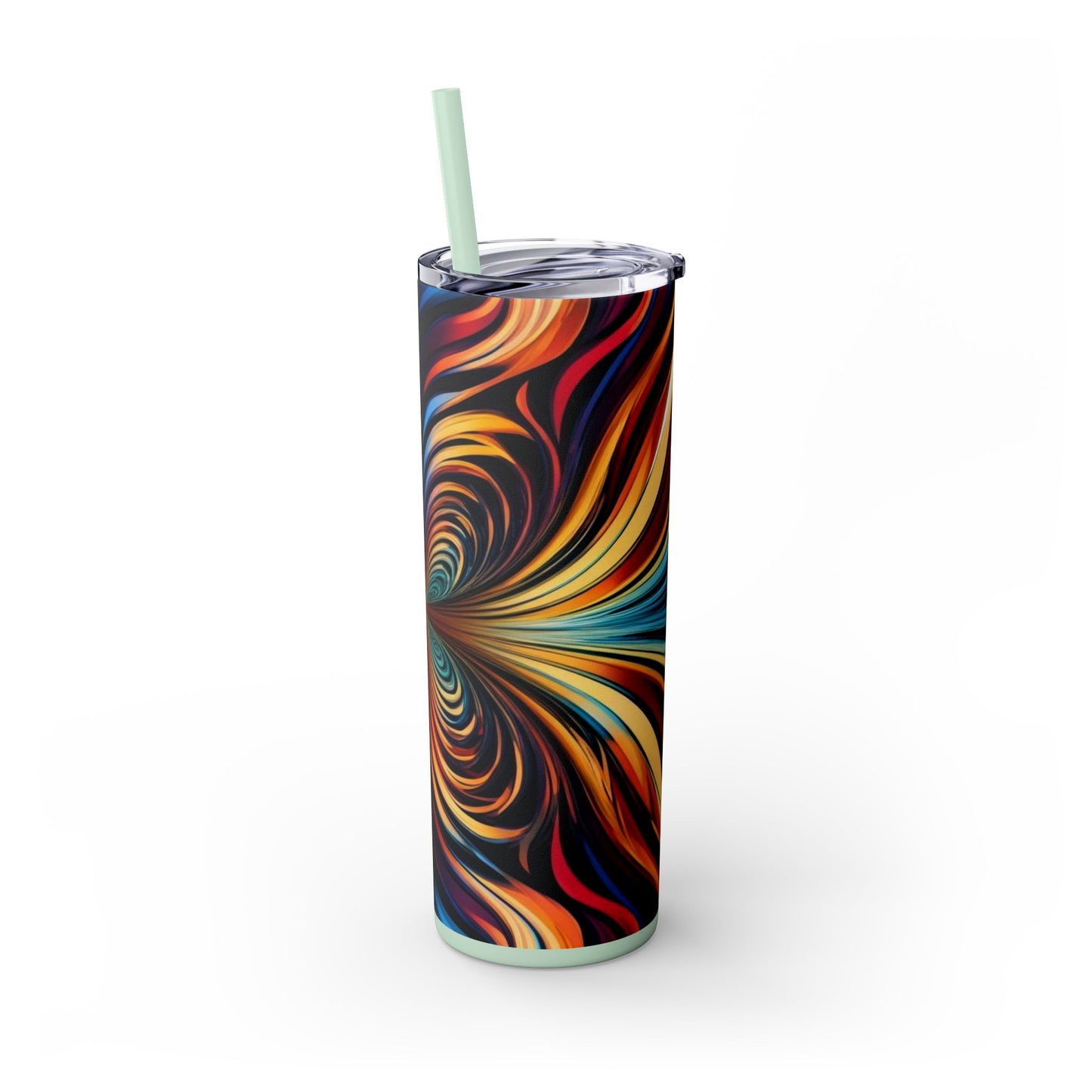 Optical Illusion Skinny Tumbler with Straw, 20oz
