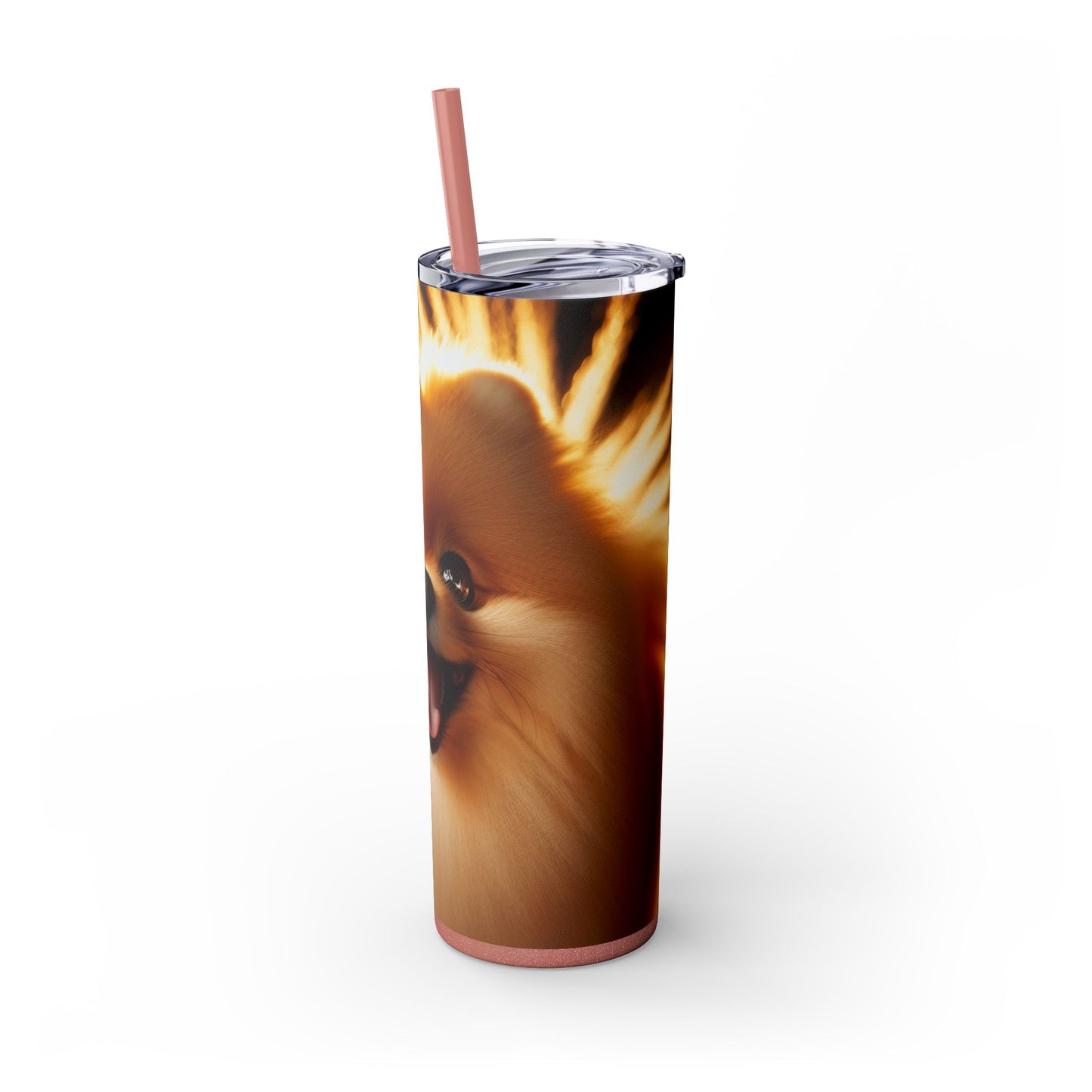 Pomeranian Skinny Tumbler with Straw, 20oz