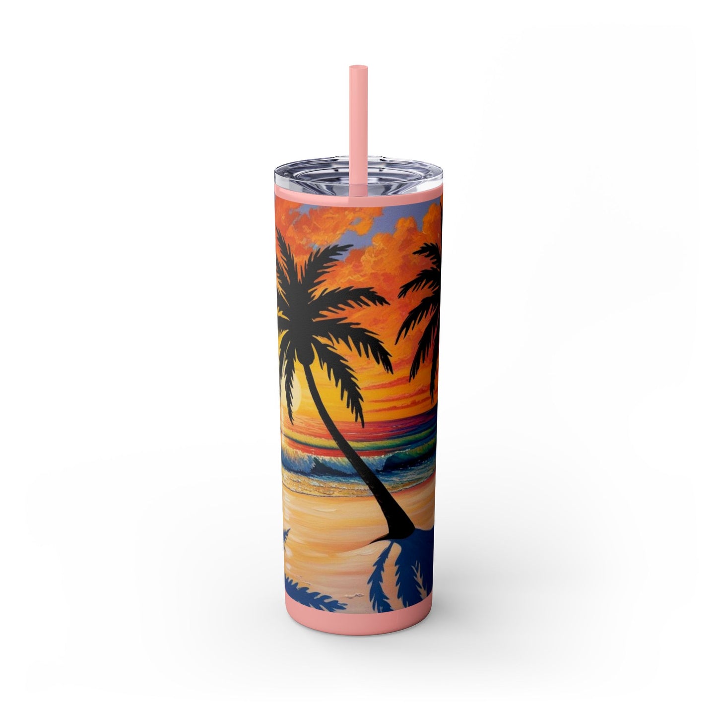 Brilliant Sunrise Skinny Tumbler with Straw, 20oz