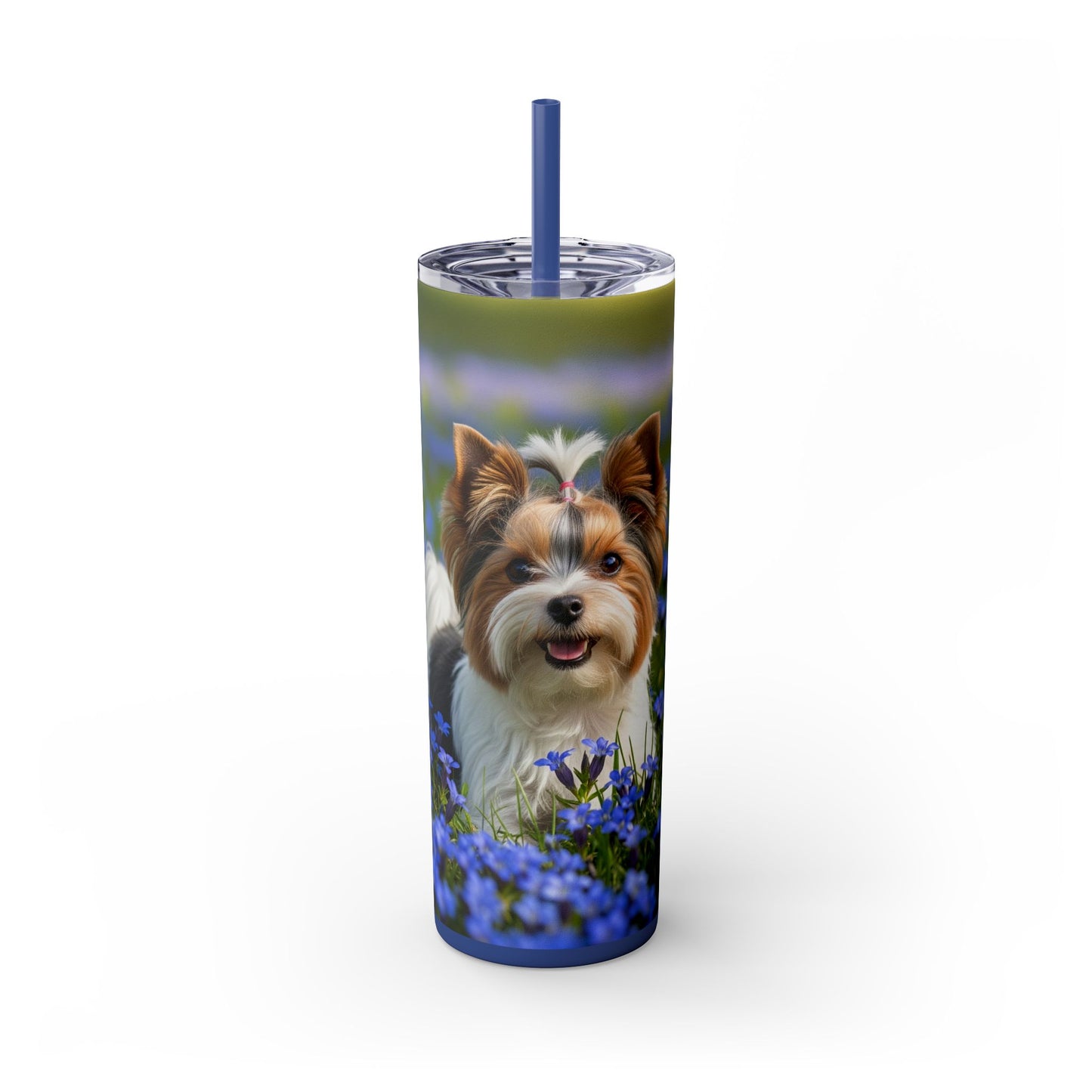 Biewer Terrier Tumbler with Straw, 20oz