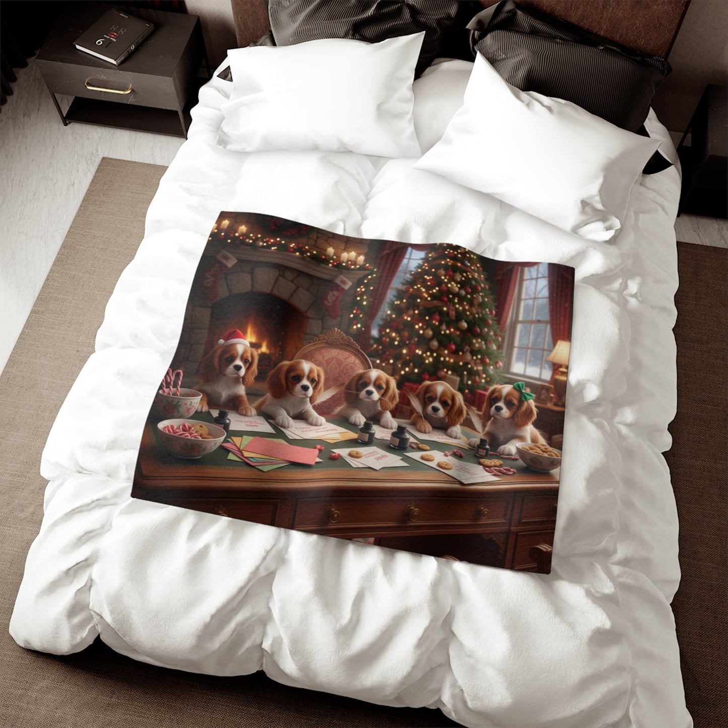 Cavalier King Charles Spaniels Letters to Santa Blanket
